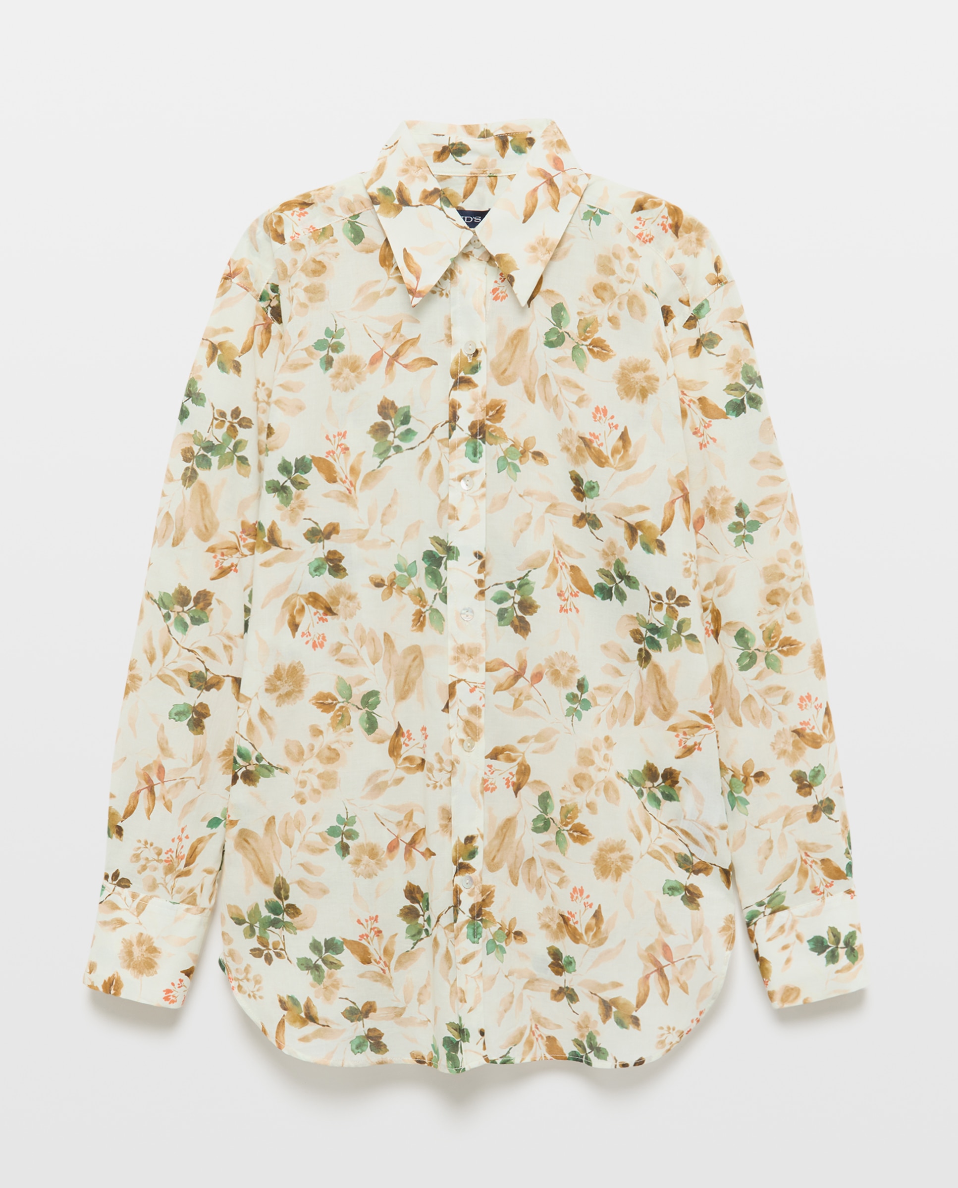 Imagem 0 de Camisa de Manga Comprida com Estampado de Folhas de Aguarela