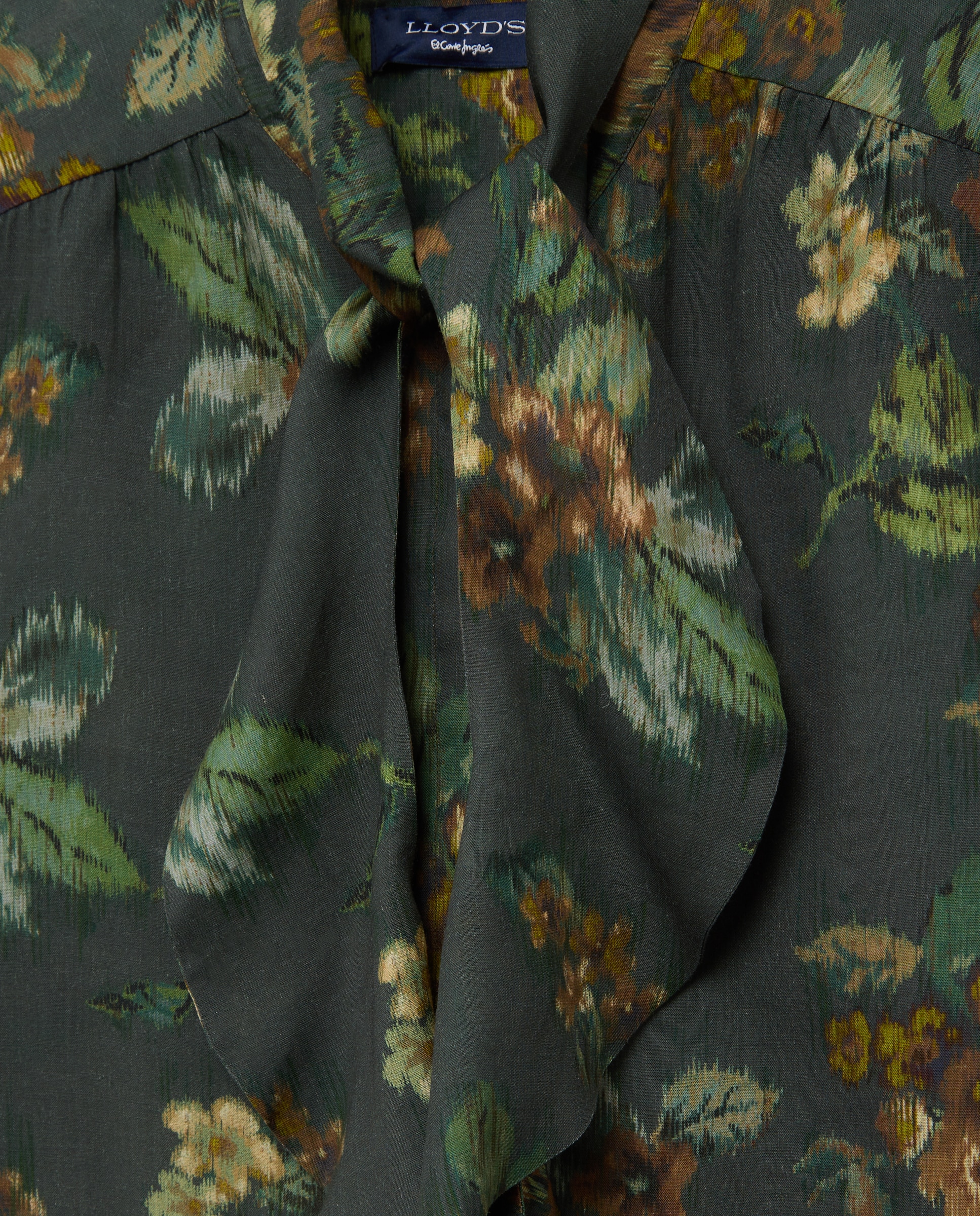 Blusa estampada de mulher com manga comprida Verde-6