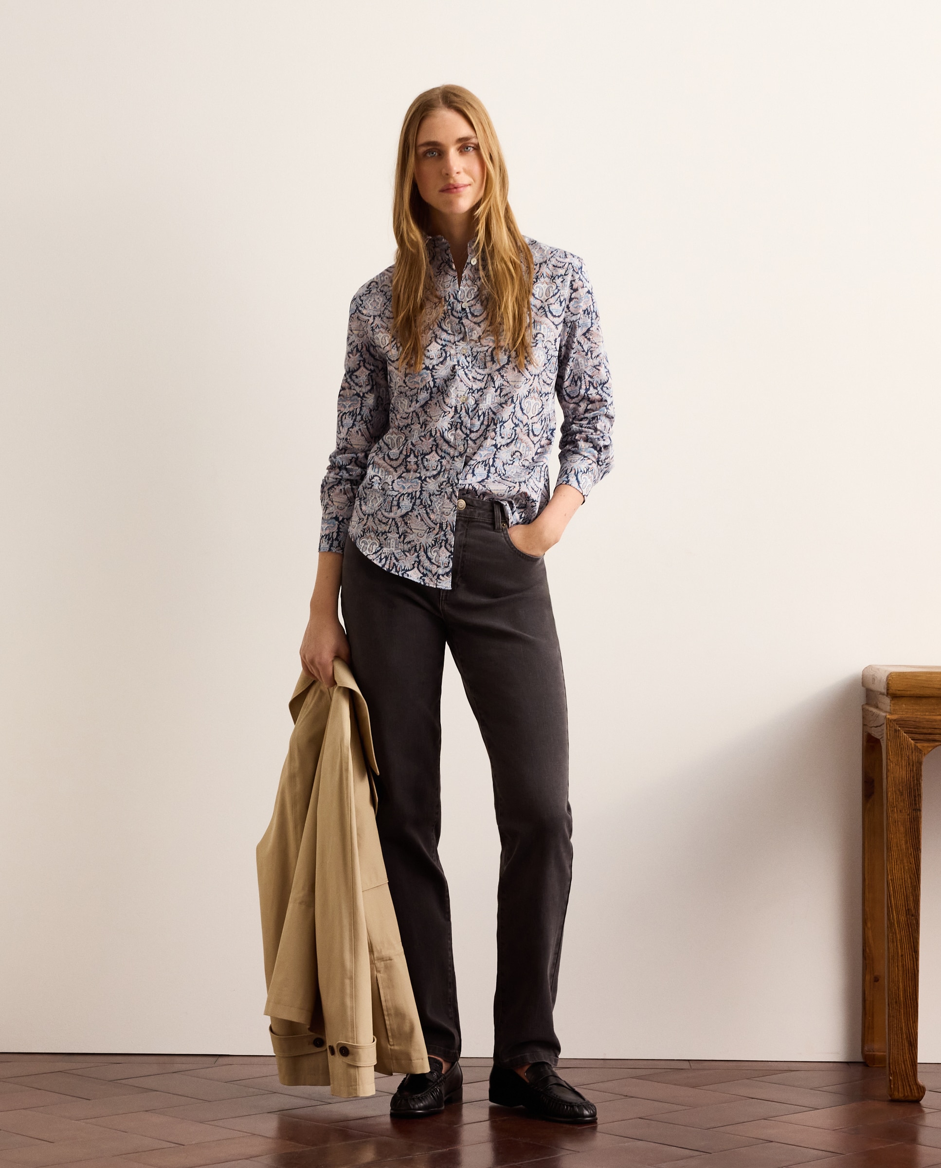 Camisa Liberty com Manga Comprida Azul-2