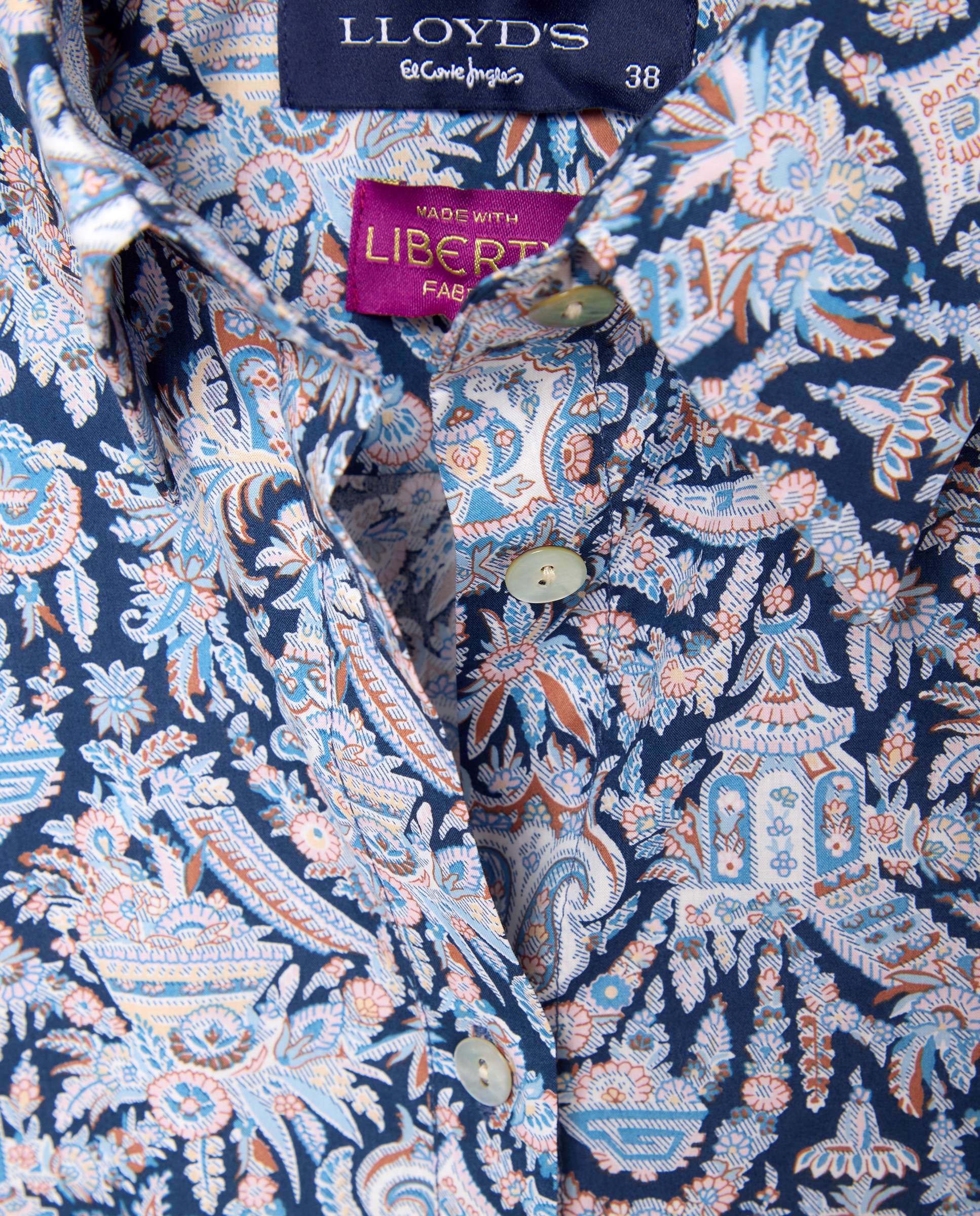Camisa Liberty com Manga Comprida Azul-2