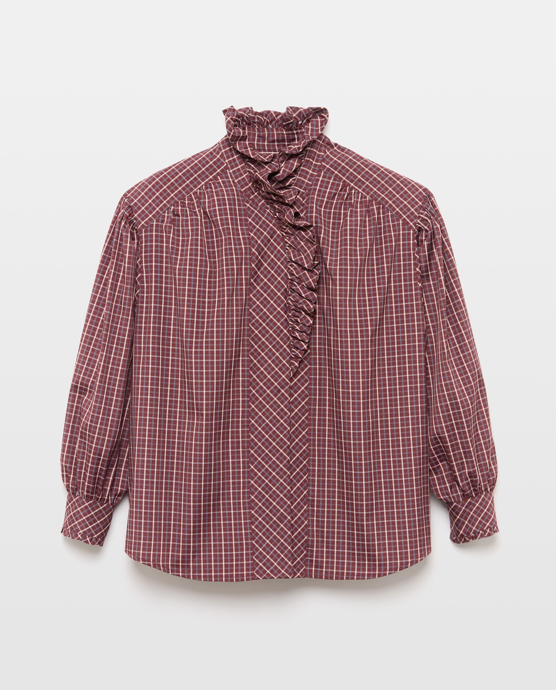 Blusa de Manga Comprida Estampada Vermelho-5