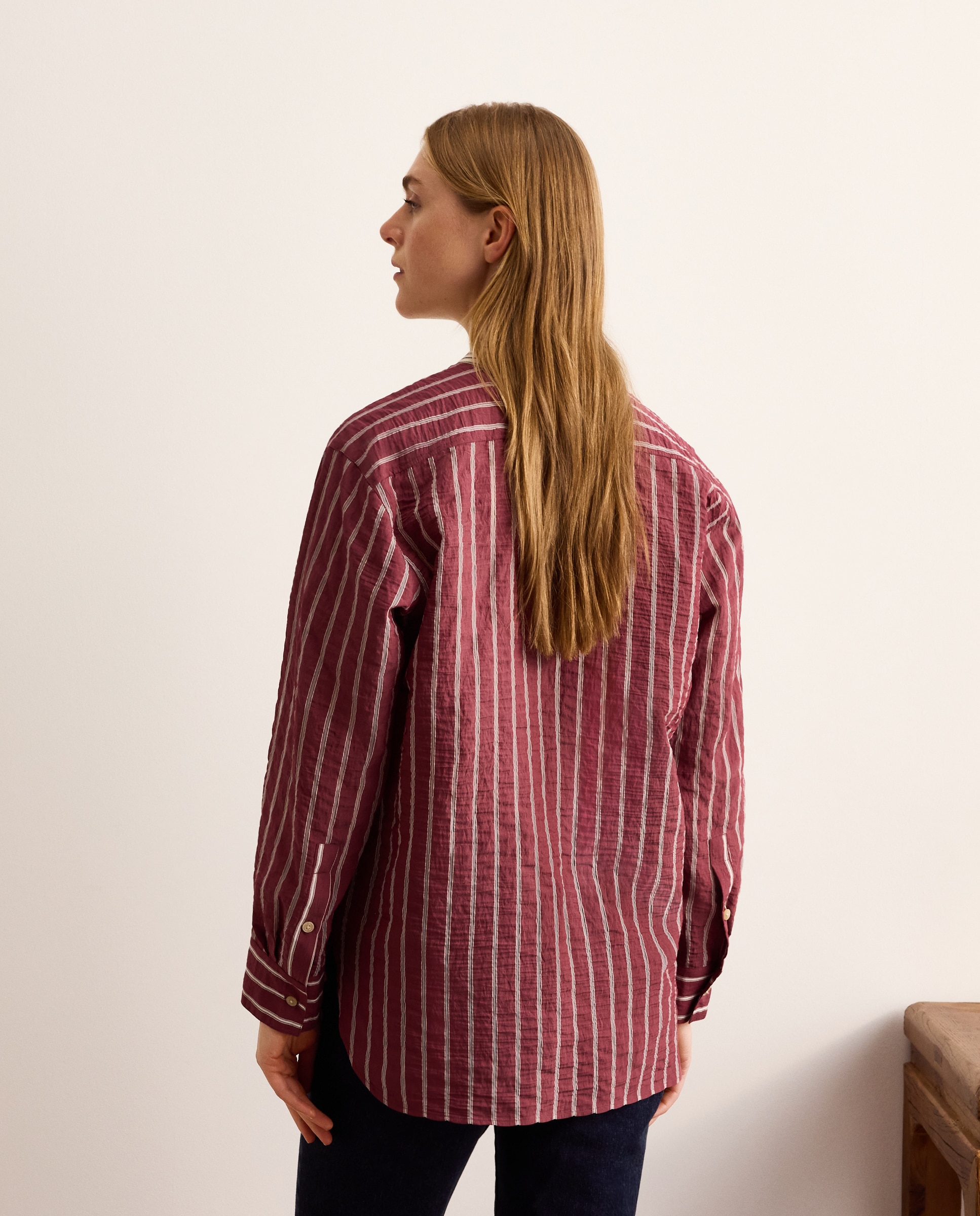 Blusas com Risca em Contraste Vermelho-3