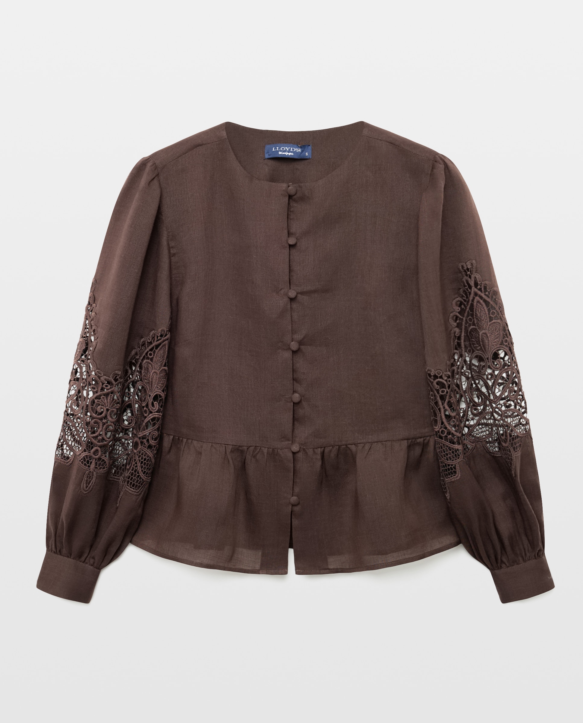 Blusa con encaje - Lloyd's - Marrón Marrón-5