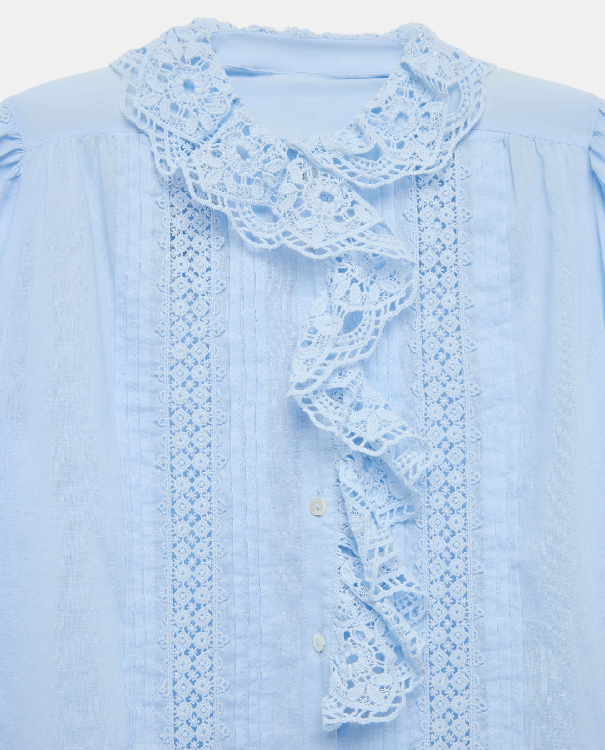 Blusa de Manga Comprida Romântica 400 Azul-2