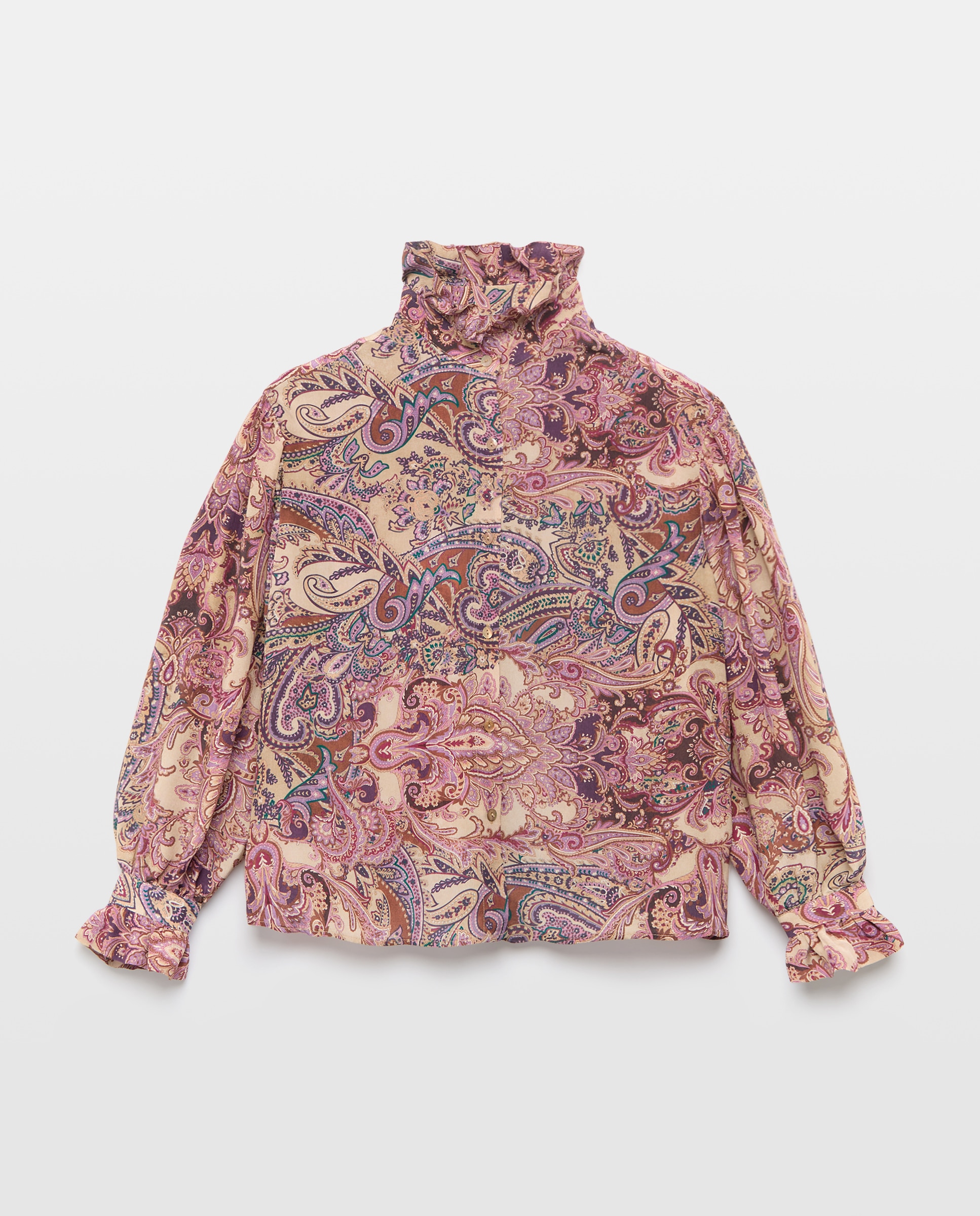 Blusa de Manga Comprida com Caxemiras Rosa-4