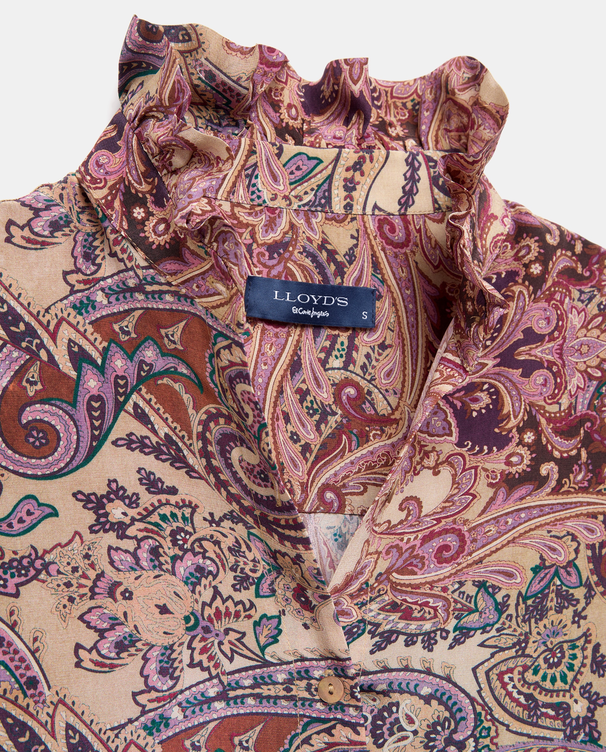Blusa de Manga Comprida com Caxemiras Rosa-5