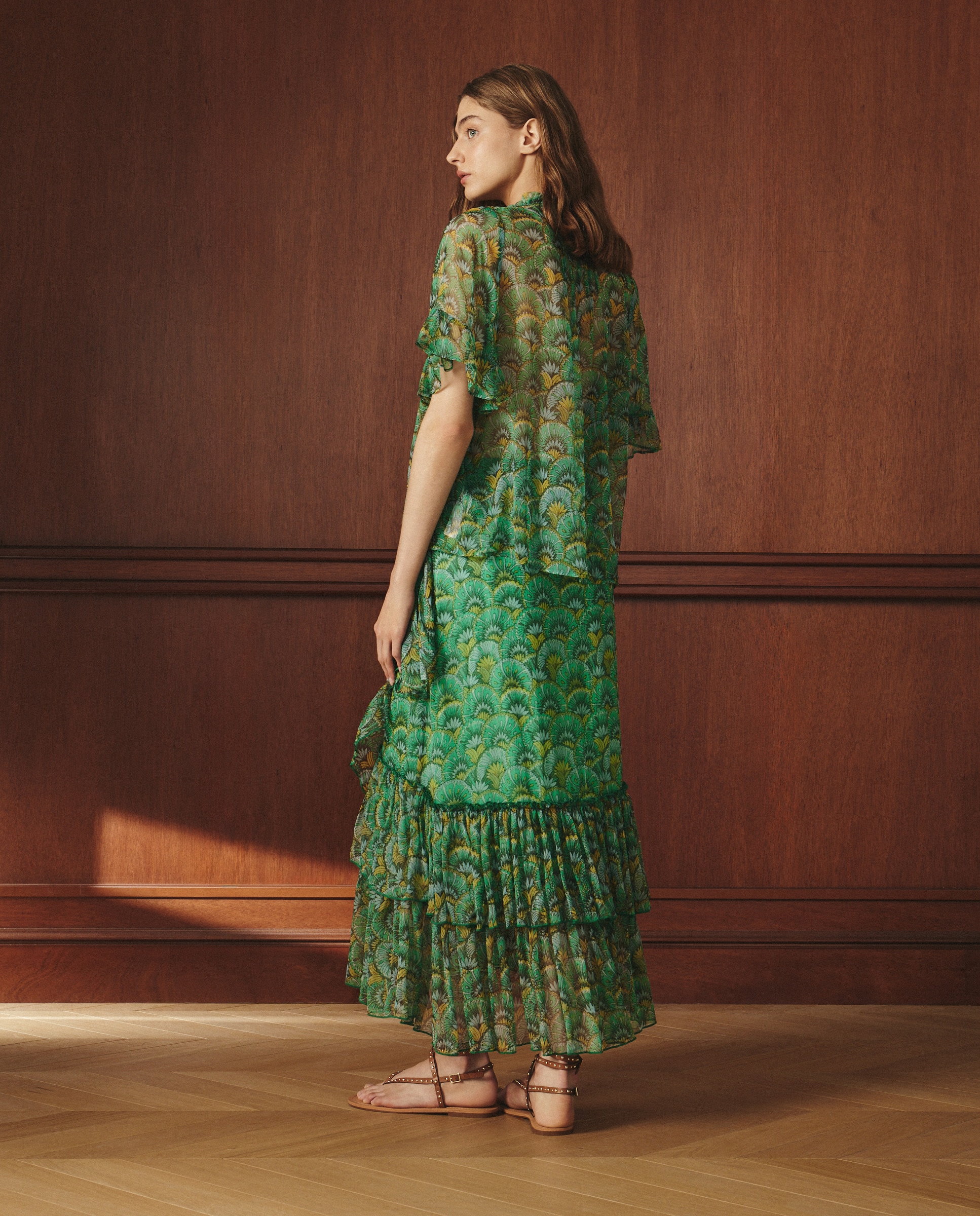 Blusa com Estampado Floral Verde-3