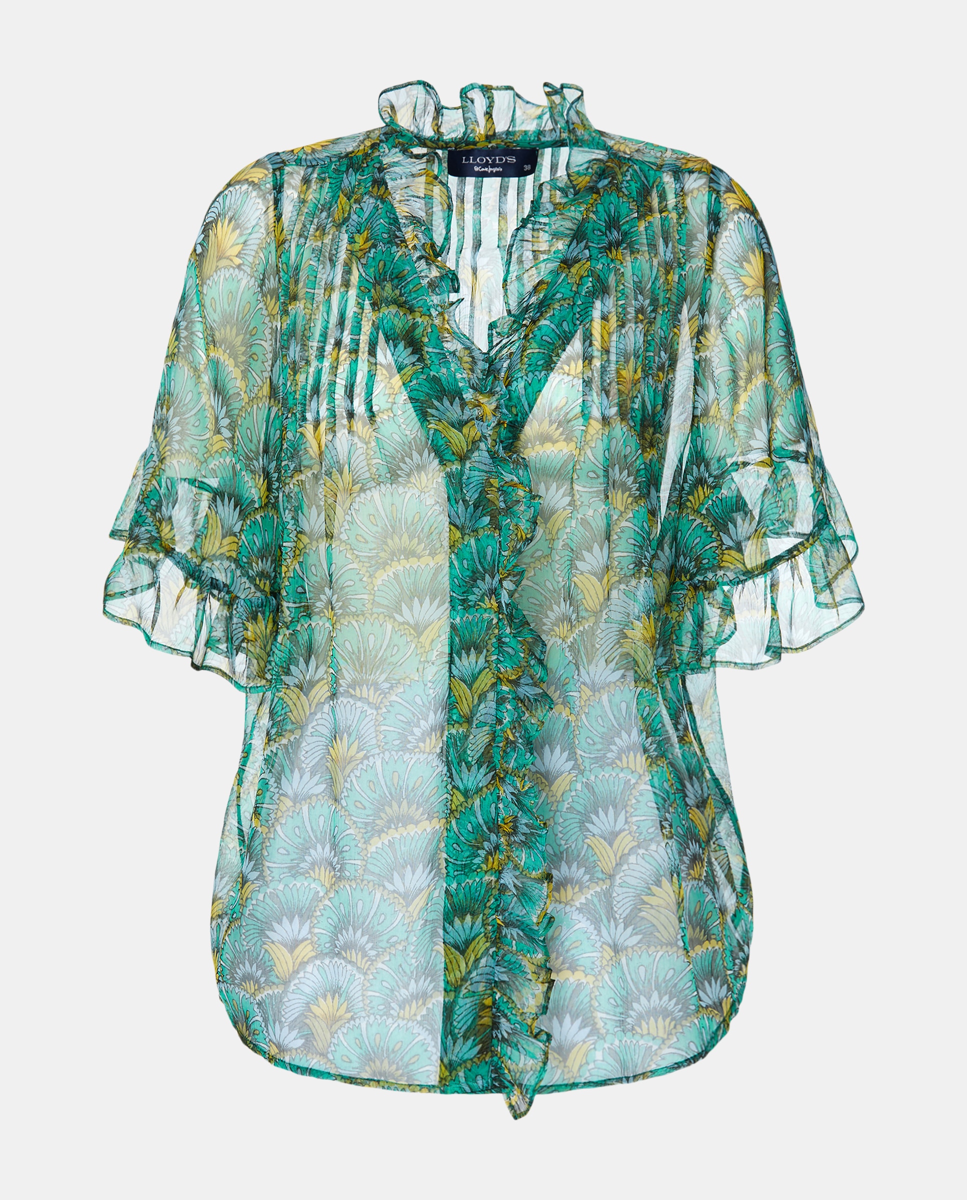 Blusa com Estampado Floral Verde-4