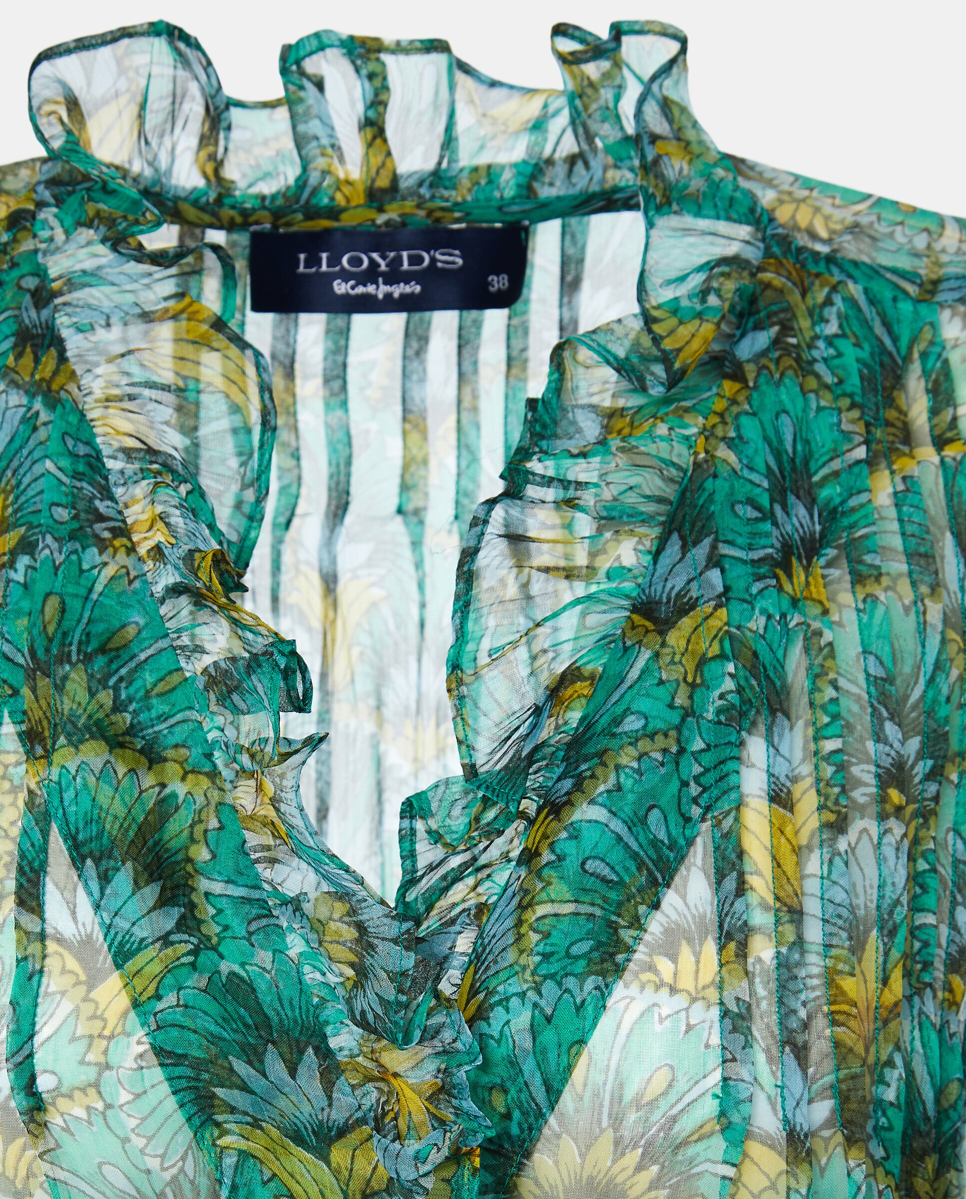 Blusa com Estampado Floral Verde-5