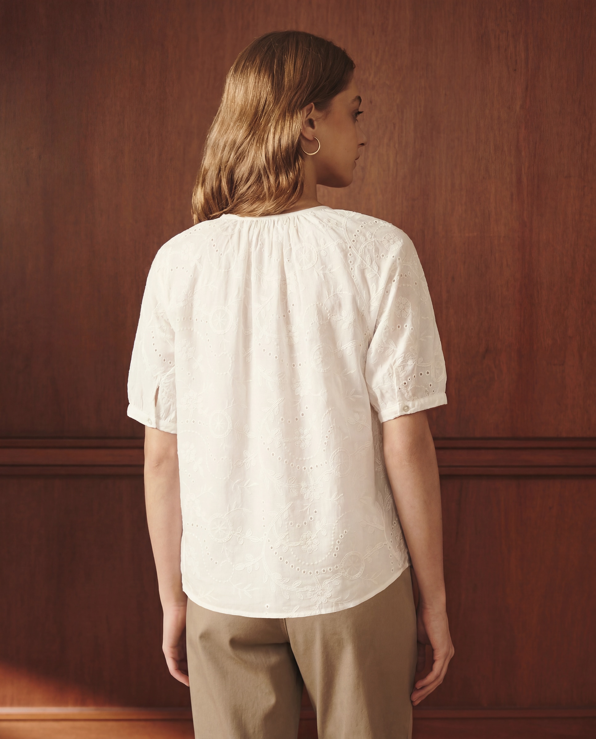 Blusa de manga corta lisa de mujer - Lloyd's - 120 Crudo 120 Crudo-3