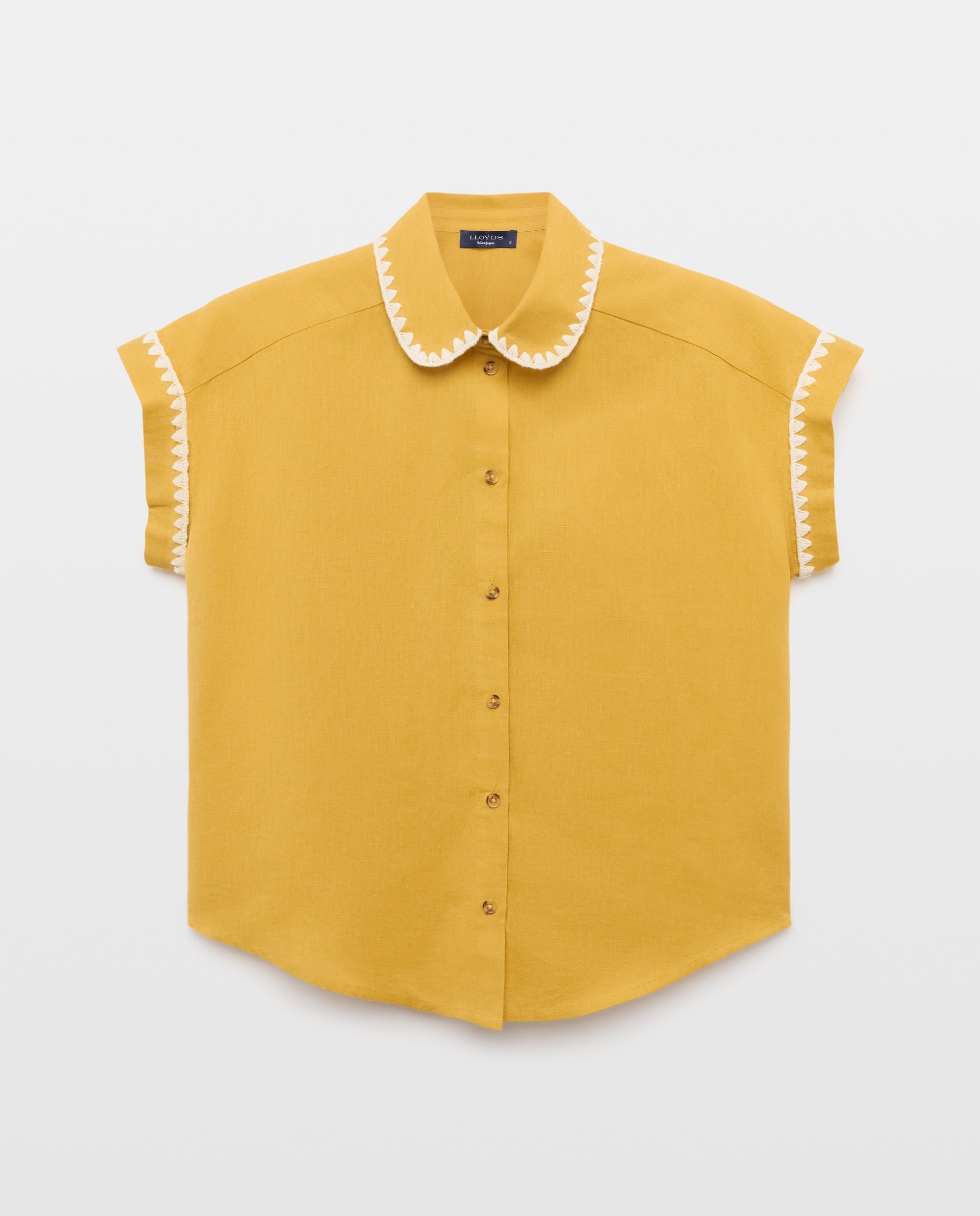 Camisa de mujer de manga corta de lino - Lloyd's - 300 Amarillo 300 Amarillo-4