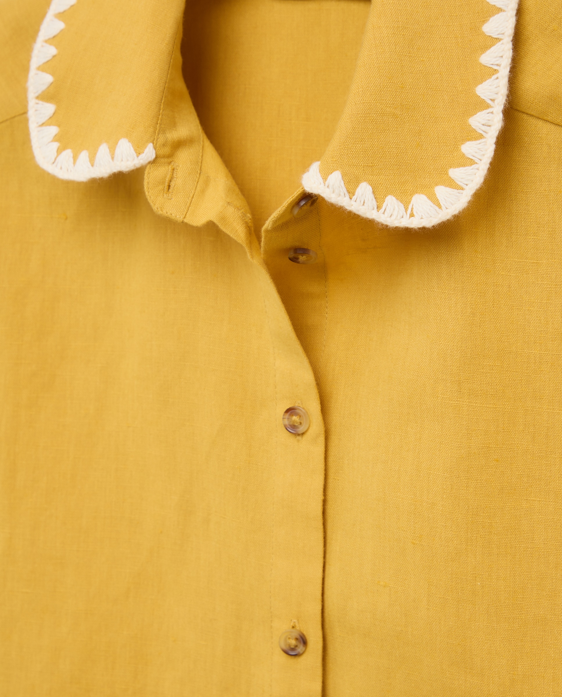 Camisa de mujer de manga corta de lino - Lloyd's - 300 Amarillo 300 Amarillo-5