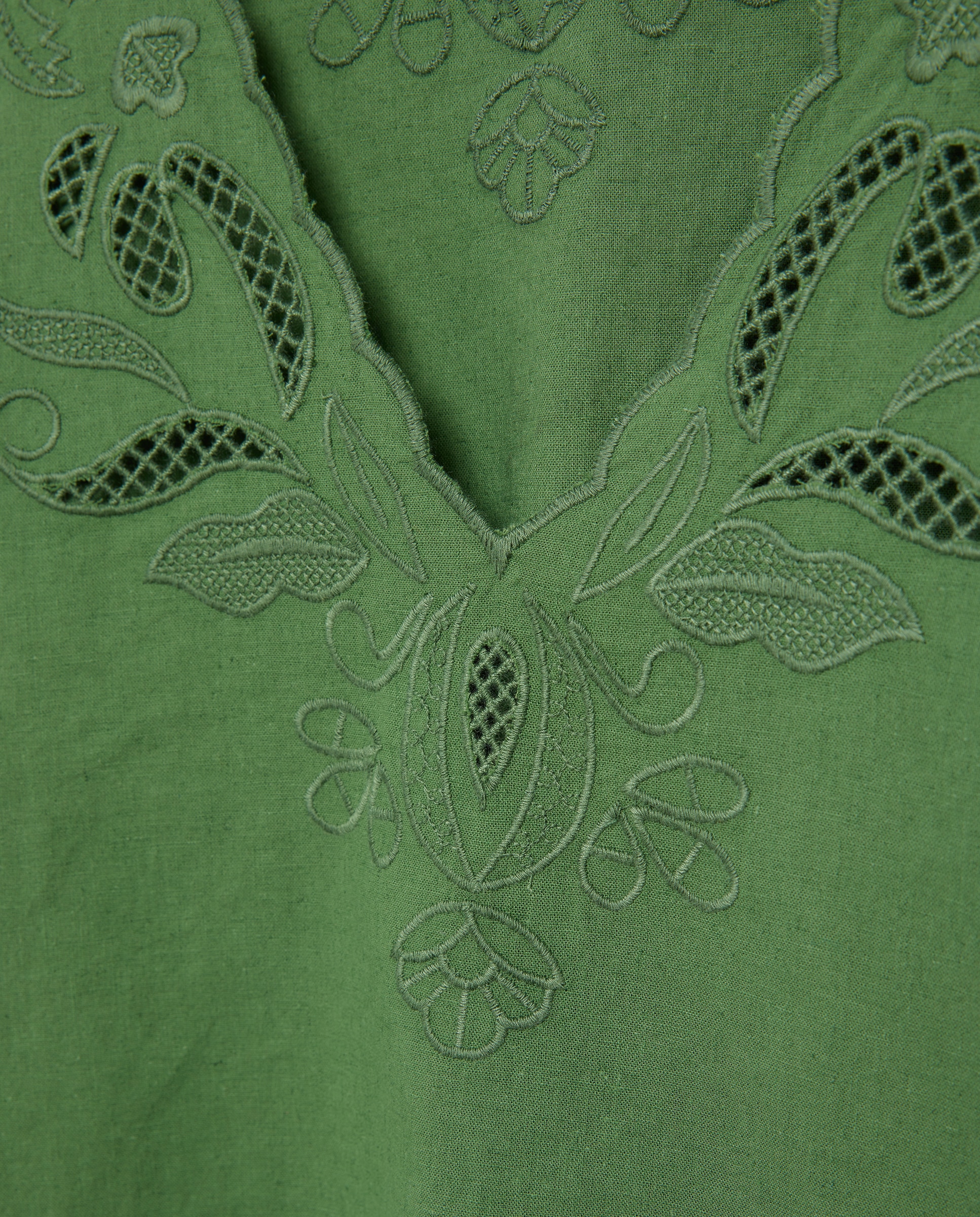 Blusa manga corta de mujer en lino troquelada - Lloyd's - Verde Verde-5