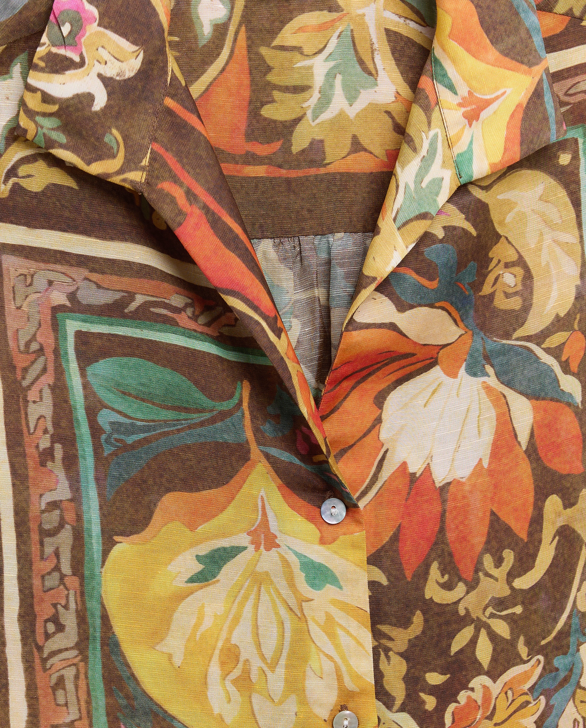 Blusa de Linho sem Mangas Castanho-2