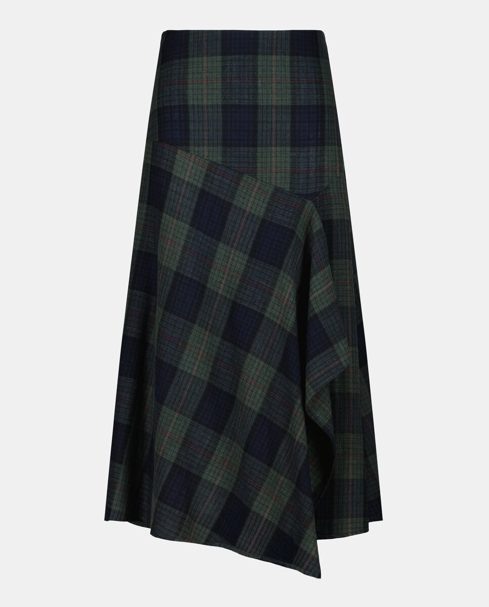 Saia Midi com Estampado Azul-4