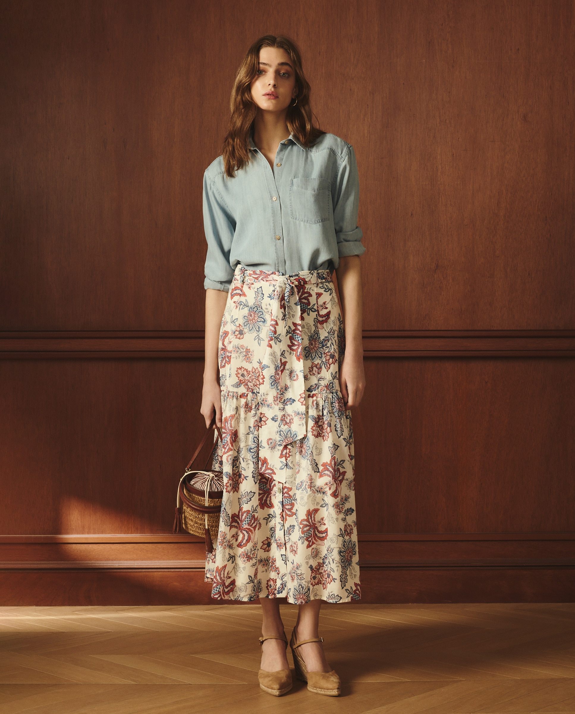Imagem 0 de Saia de Algodão com Estampado Floral