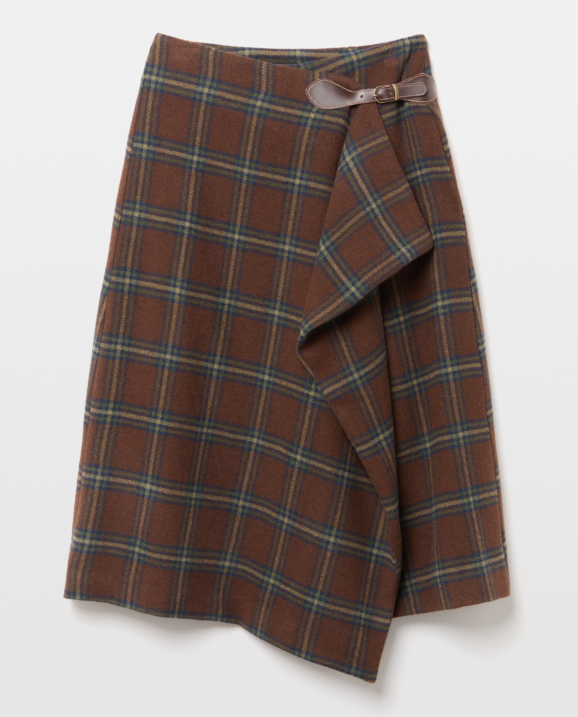 Falda midi de tweed con hebilla - Lloyd's - Marrón Marrón-5