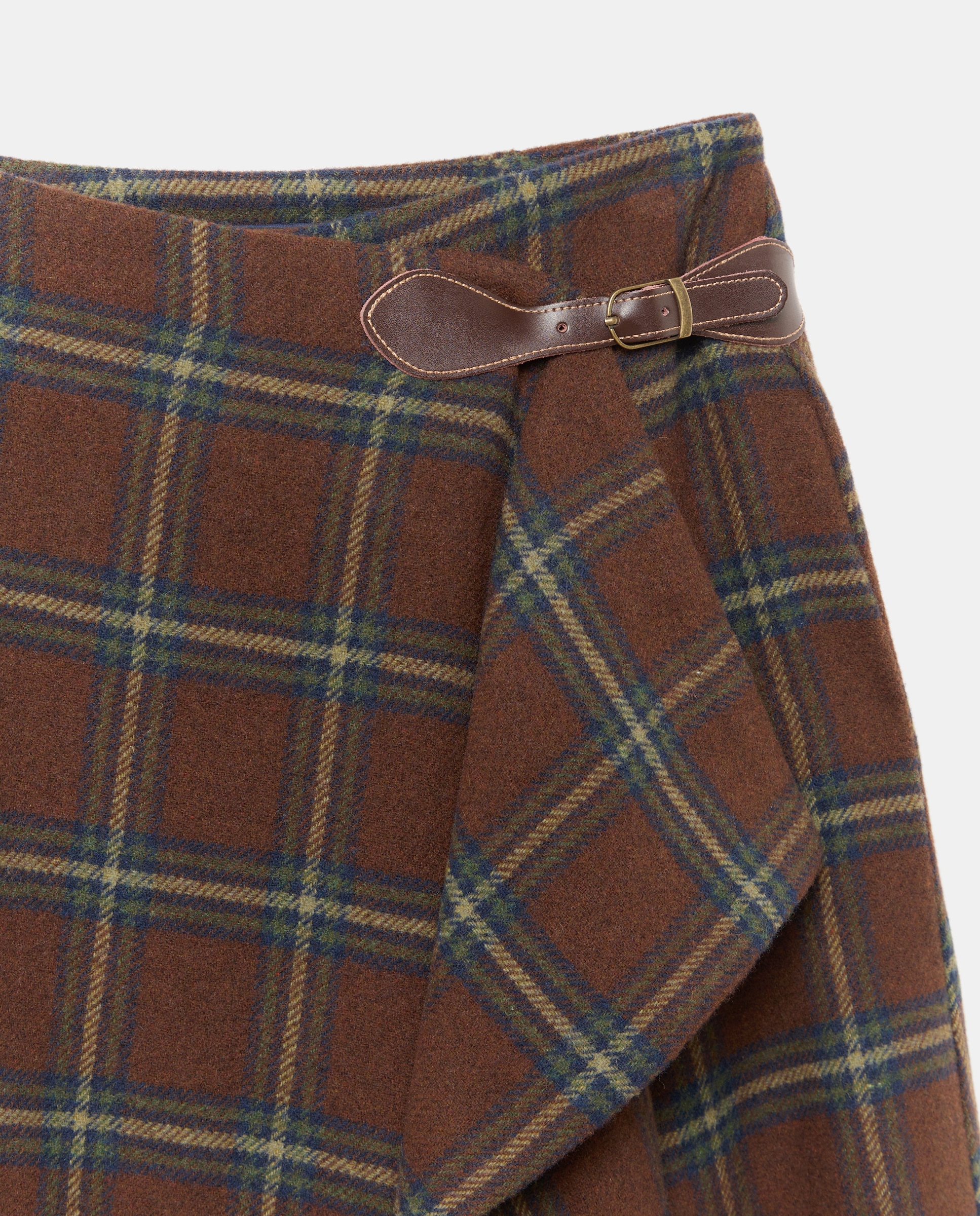 Falda midi de tweed con hebilla - Lloyd's - Marrón Marrón-6