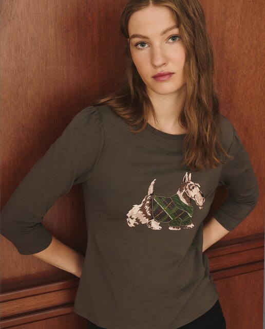 Imagem 0 de Camisola de Manga Comprida com Decote Redondo e Estampado