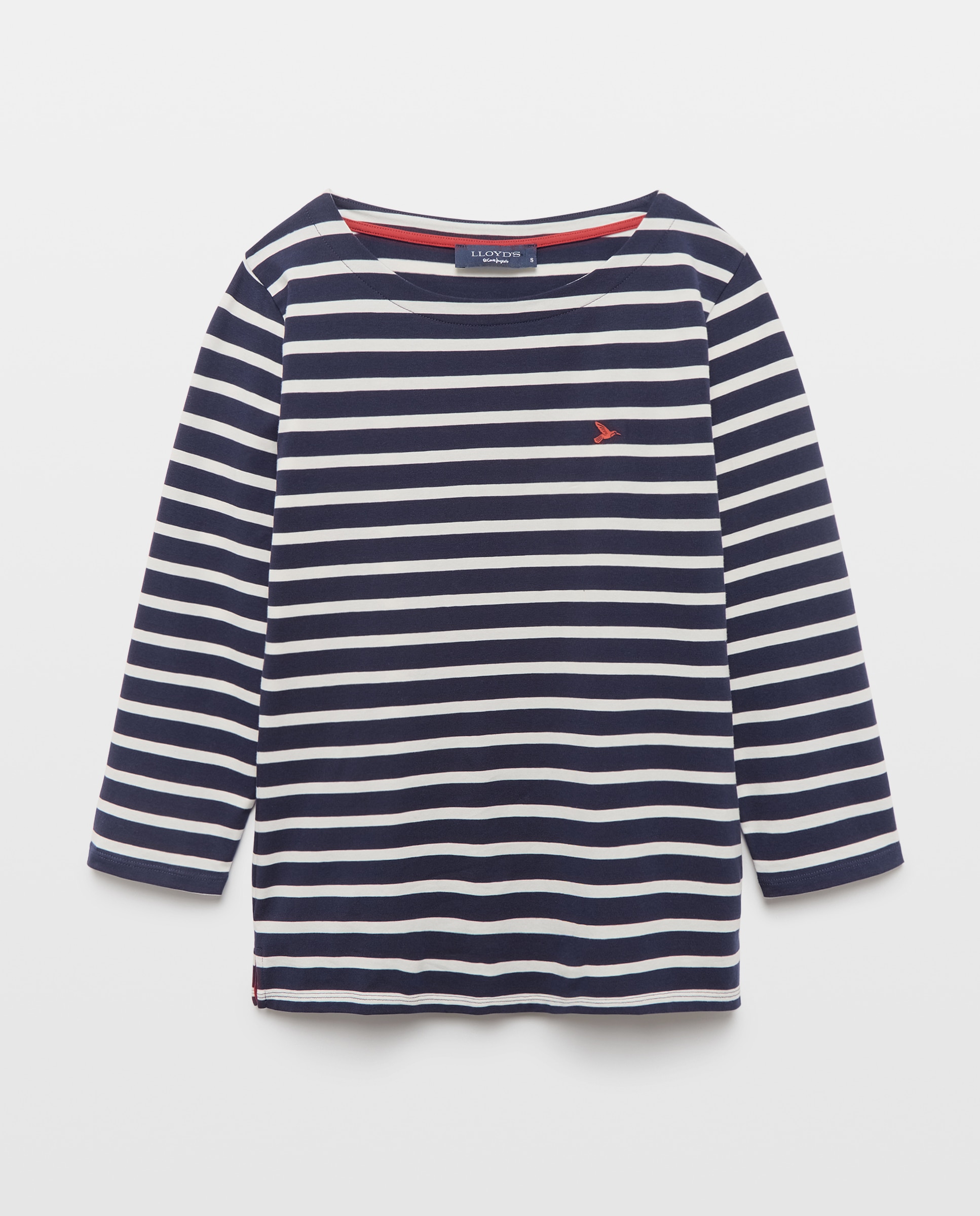 Camiseta de mujer con manga francesa y estampado de rayas - Lloyd's - Blanco Blanco-4