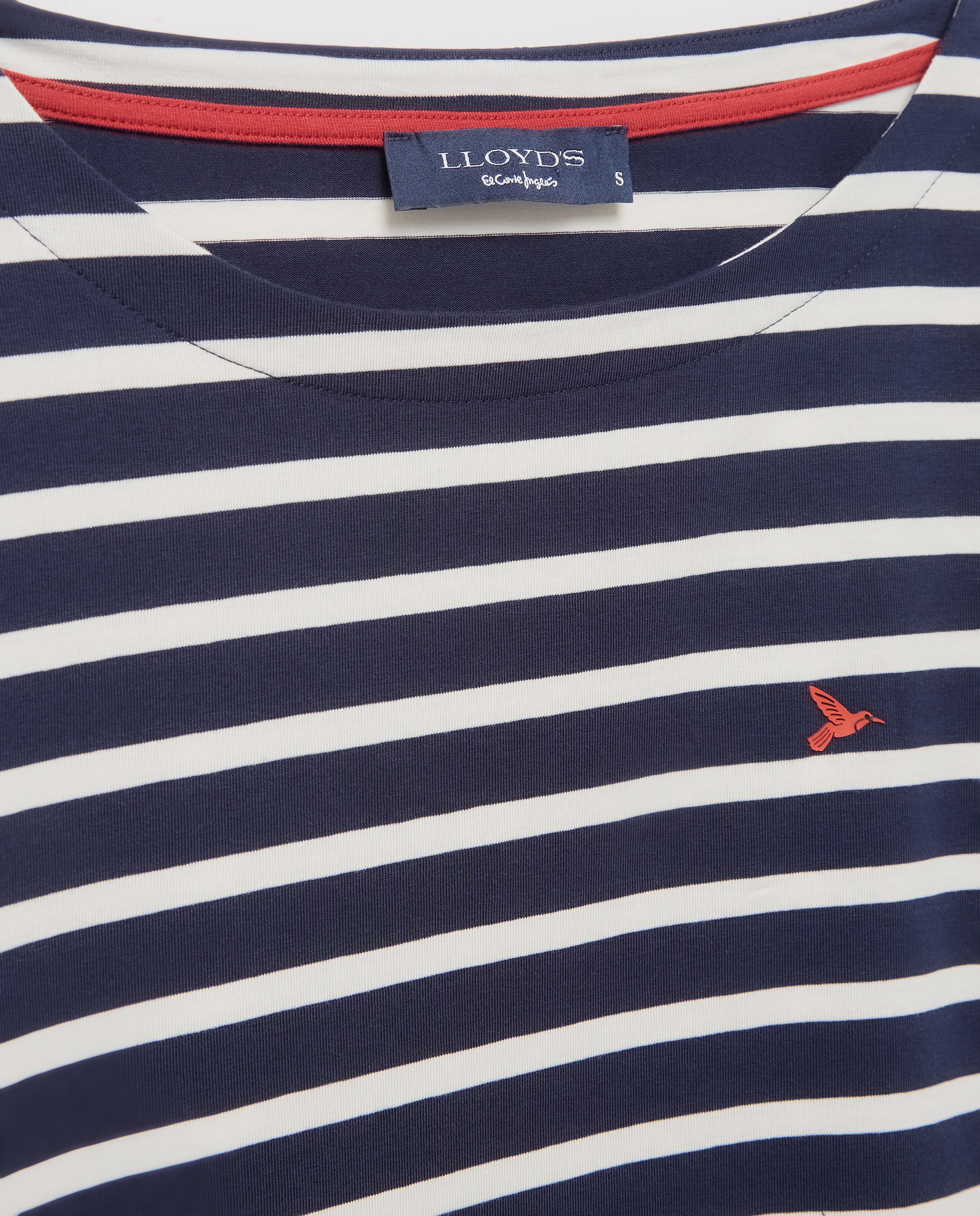 Camiseta de mujer con manga francesa y estampado de rayas - Lloyd's - Blanco Blanco-5