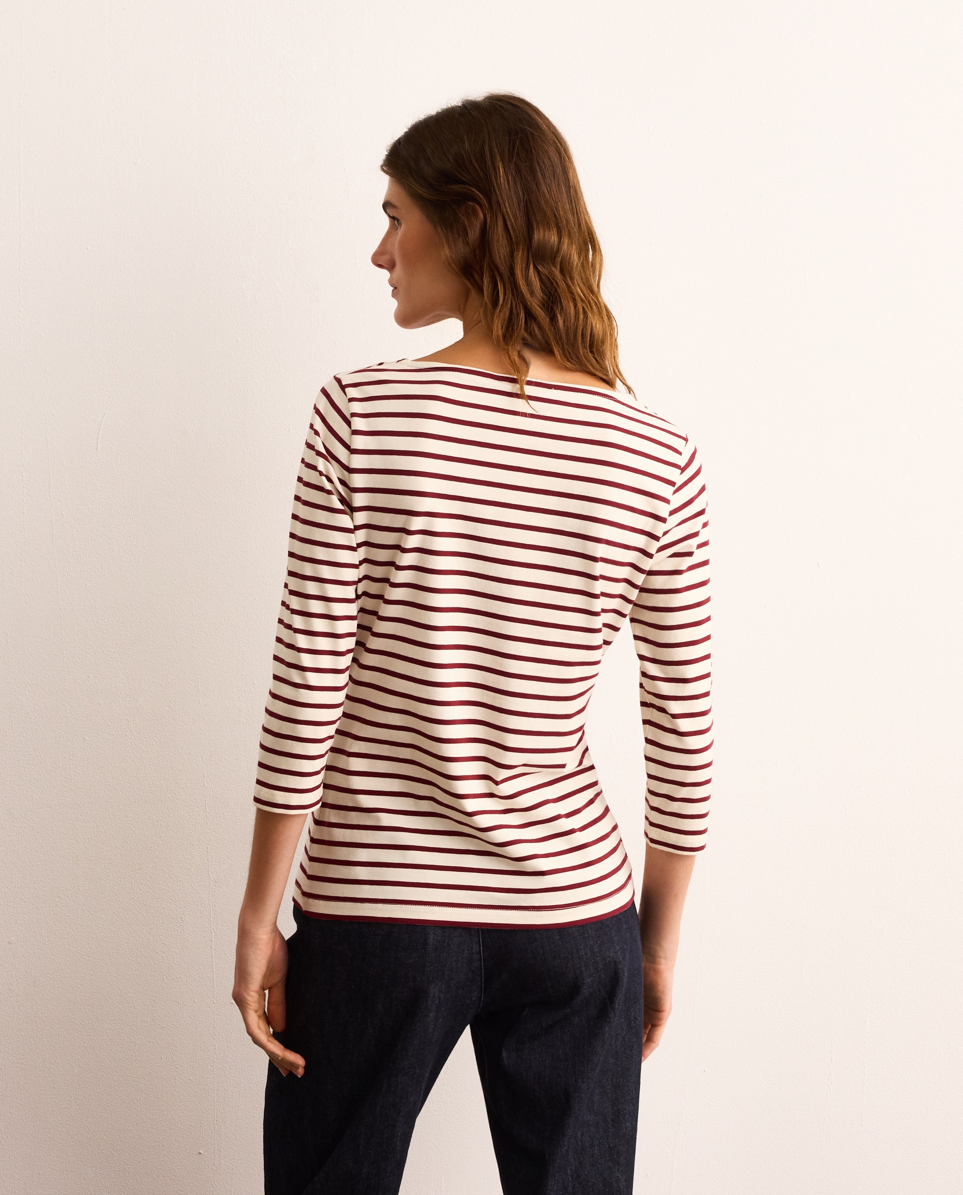 Camiseta de mujer con manga francesa y estampado de rayas - Lloyd's - Rojo Rojo-3