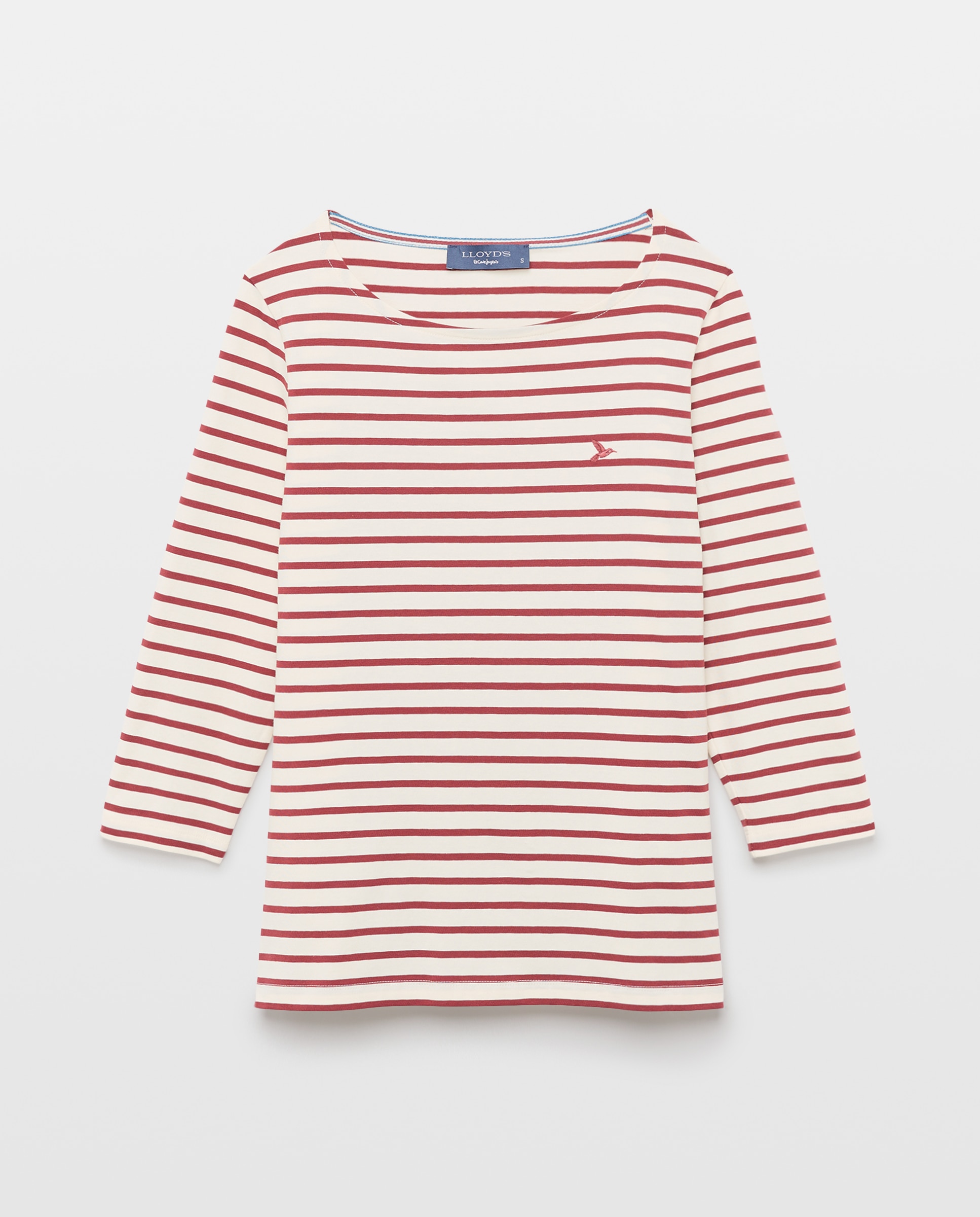 Camiseta de mujer con manga francesa y estampado de rayas - Lloyd's - Rojo Rojo-4