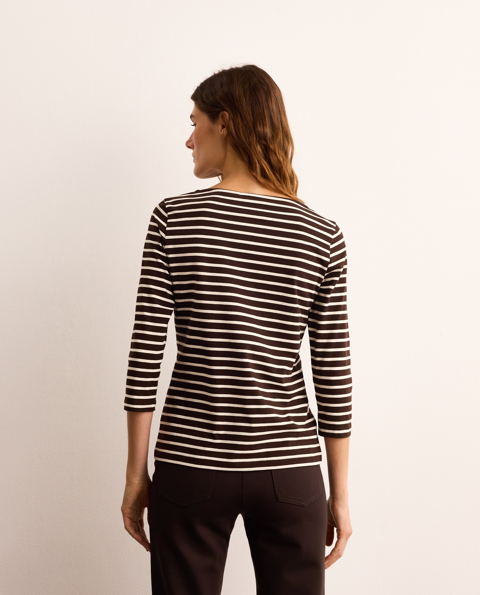 Camiseta de mujer con manga francesa y estampado de rayas - Lloyd's - Camel Camel-3