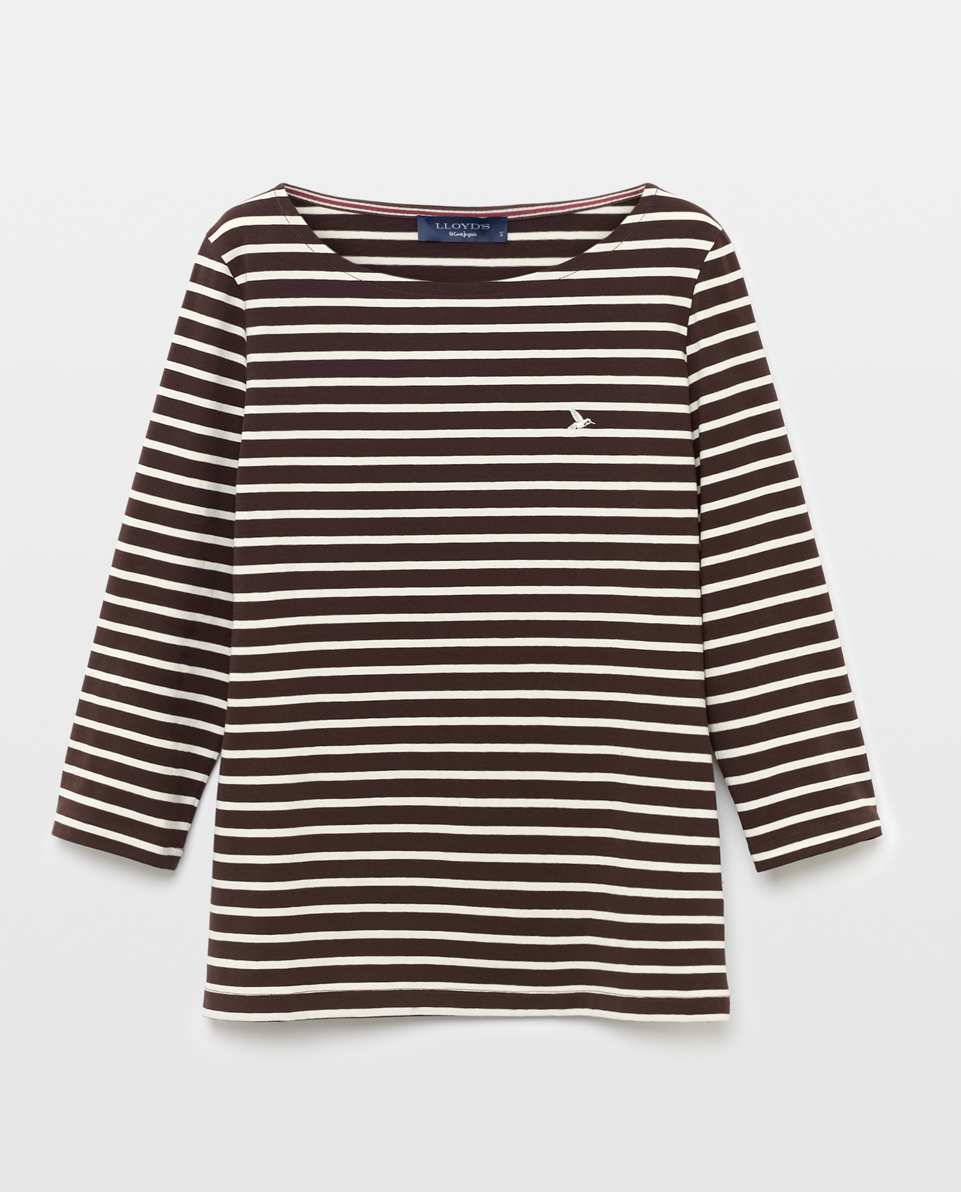 Camiseta de mujer con manga francesa y estampado de rayas - Lloyd's - Camel Camel-4