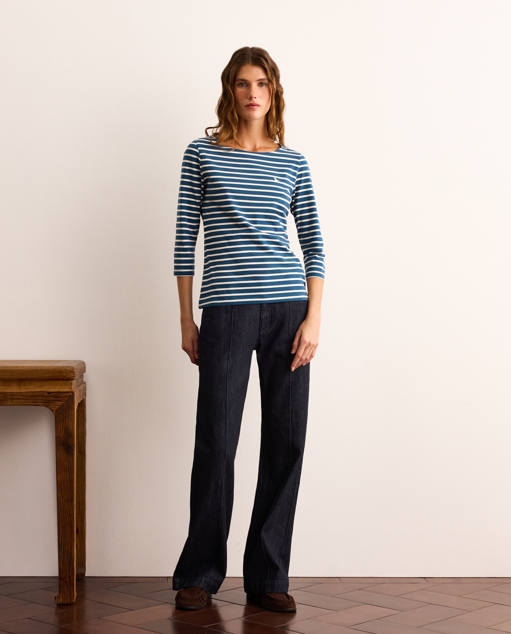 Camiseta de mujer con manga francesa y estampado de rayas - Lloyd's - Azul marino Azul marino-2
