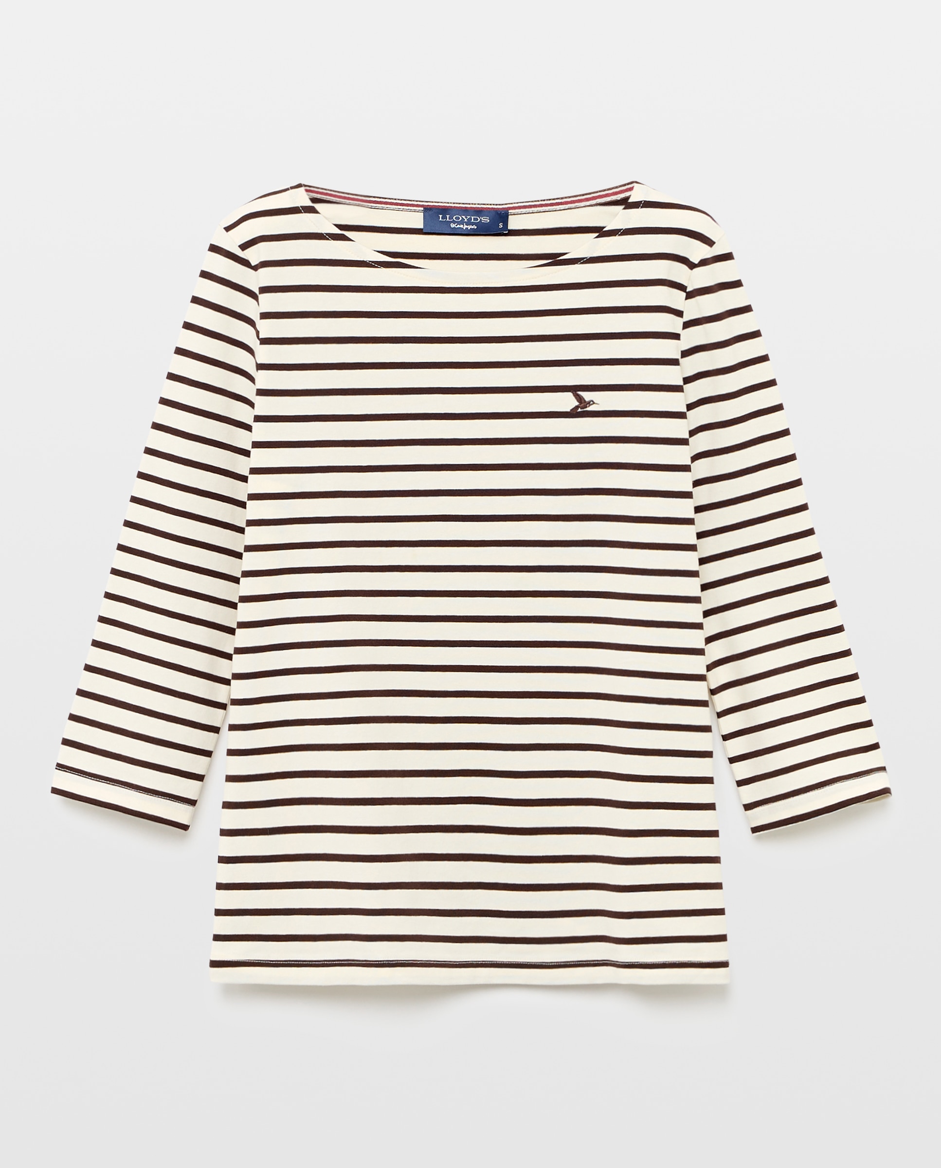 Camiseta de mujer con manga francesa y estampado de rayas - Lloyd's - Marrón Marrón-4