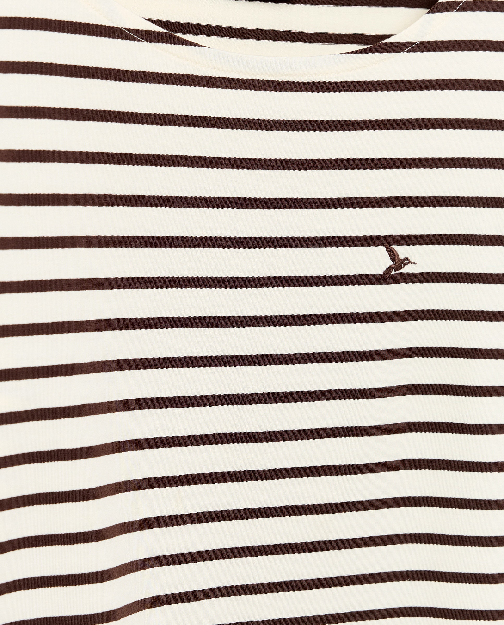 Camiseta de mujer con manga francesa y estampado de rayas - Lloyd's - Marrón Marrón-5
