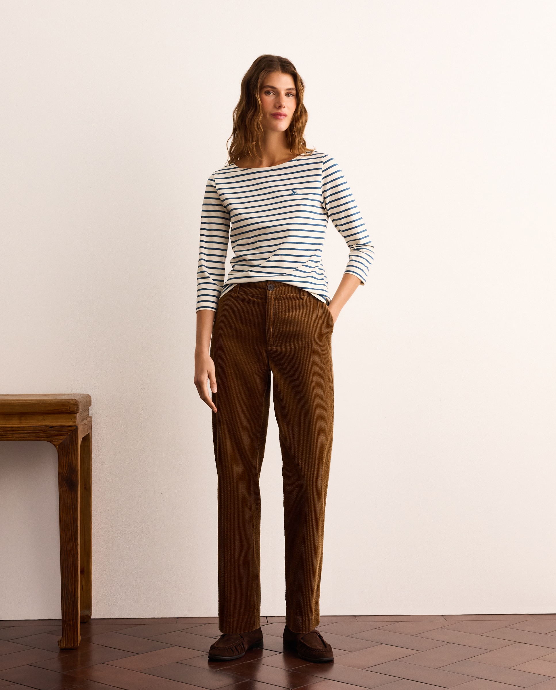 Camiseta de mujer con manga francesa y estampado de rayas - Lloyd's - Azul Azul-2