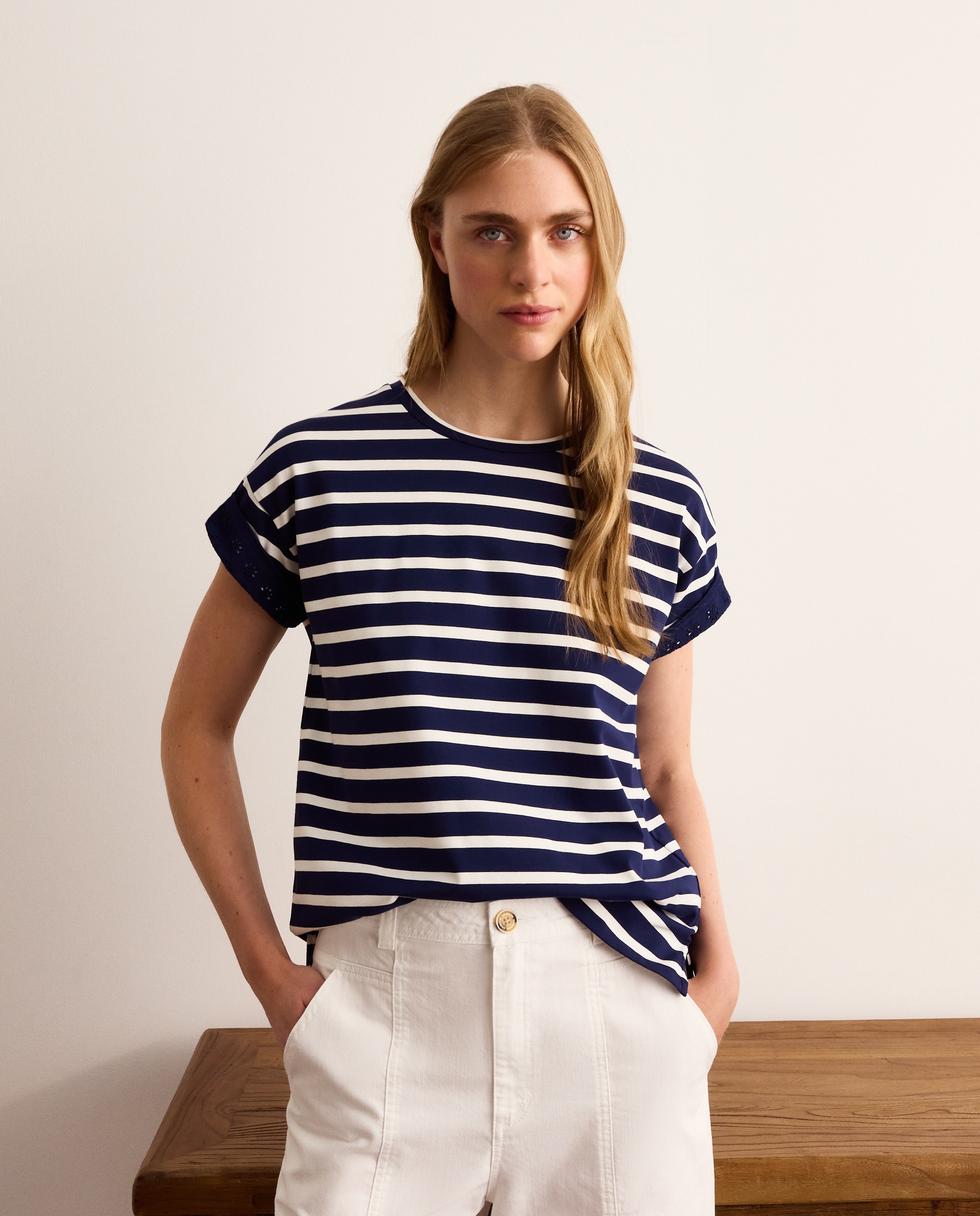 Camiseta de mujer a rayas - Lloyd's - Azul Azul-1