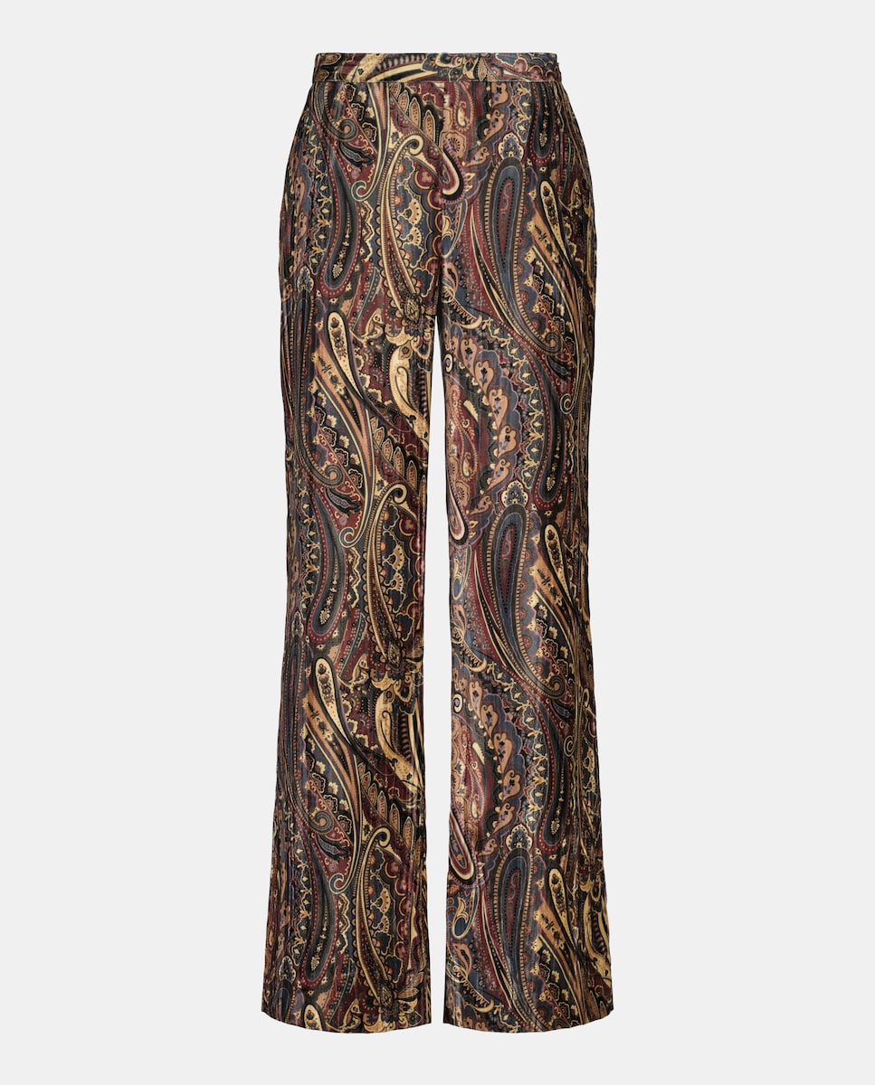 Calças de Veludo Estampadas Camel-4