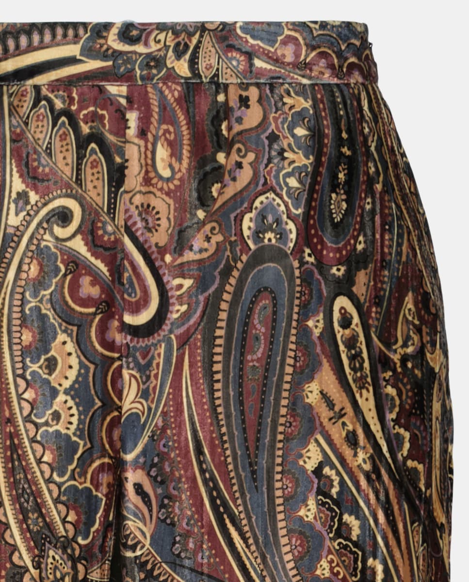 Calças de Veludo Estampadas Camel-5