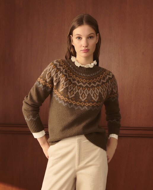 Imagen 0 de Jersey de mujer de manga larga con cuello caja