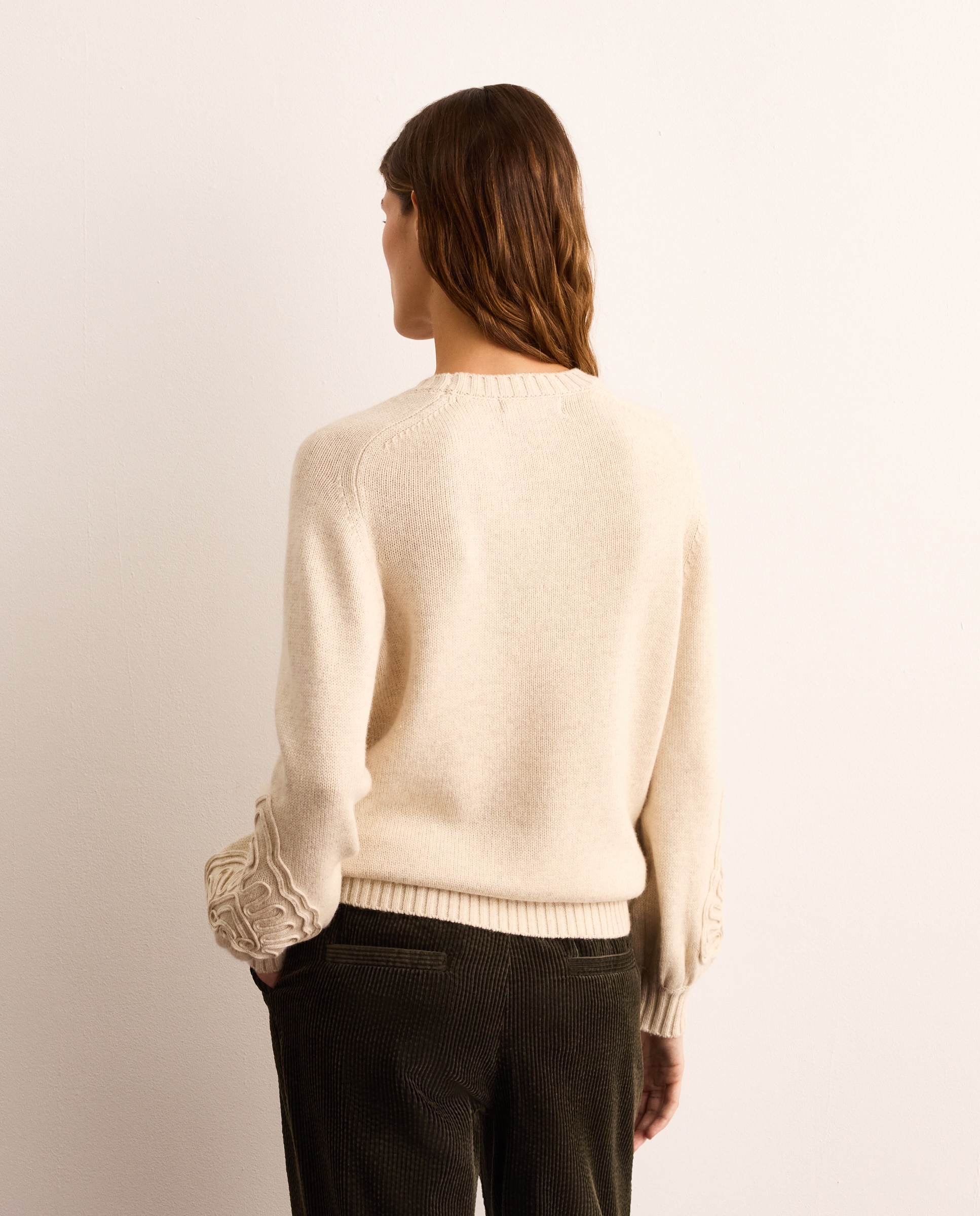 Jersey manga larga de mujer con bordado flores - Lloyd's - 120 Crudo 120 Crudo-4
