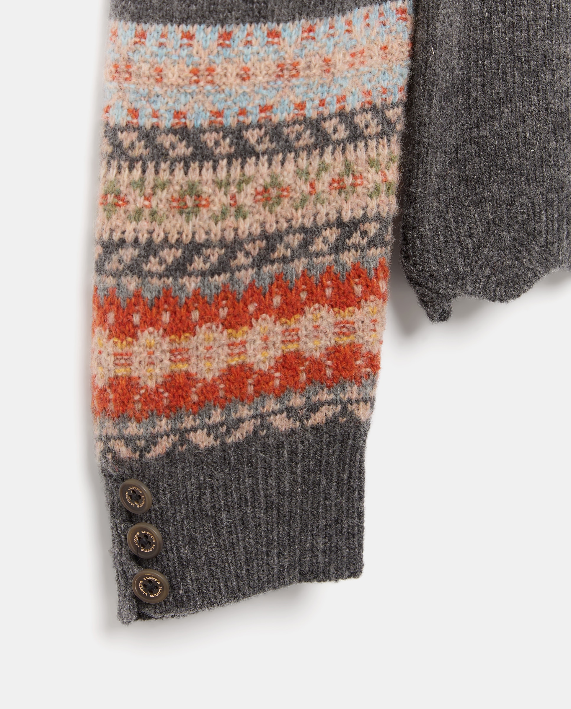 Jersey de mujer con cuello caja y canesú jacquard - Lloyd's - 820 Gris medio 820 Gris medio-6