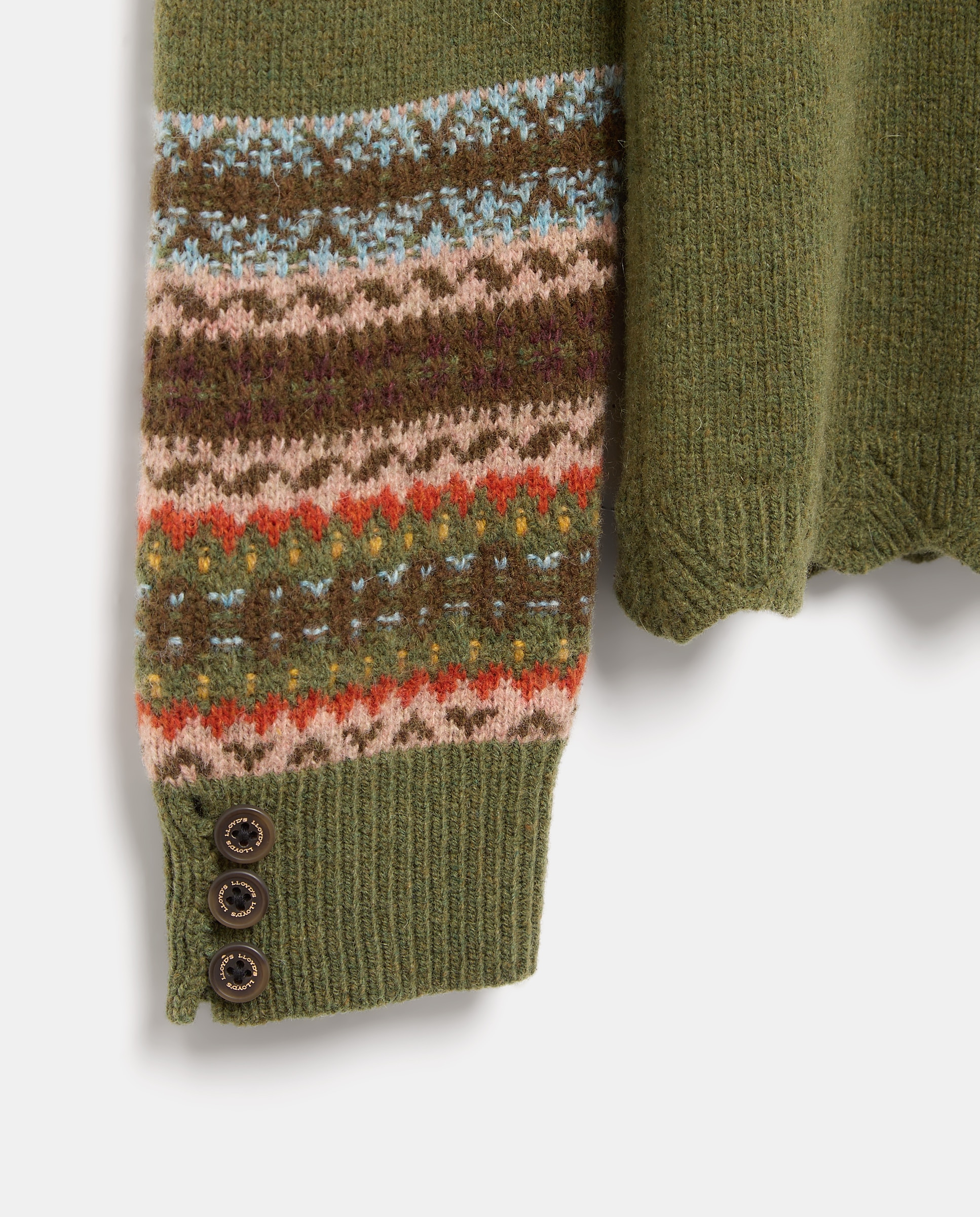 Jersey de mujer con cuello caja y canesú jacquard - Lloyd's - Verde Verde-6