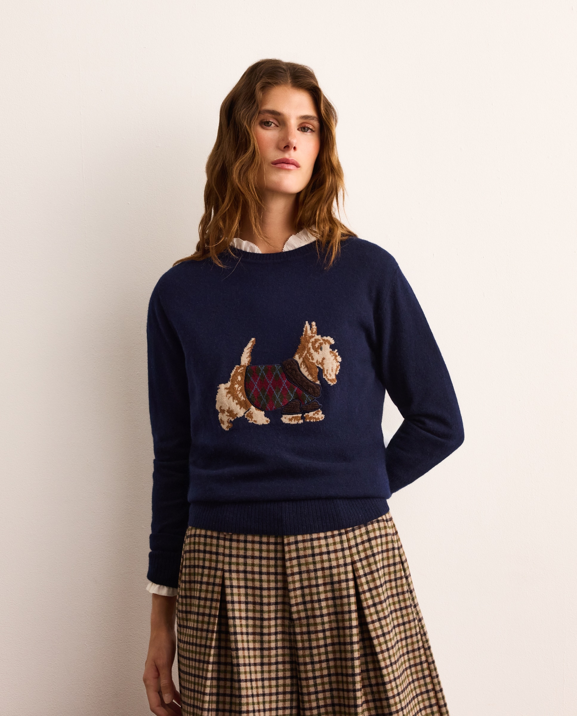 Imagen 0 de Jersey de mujer de manga larga jacquard Visón claro