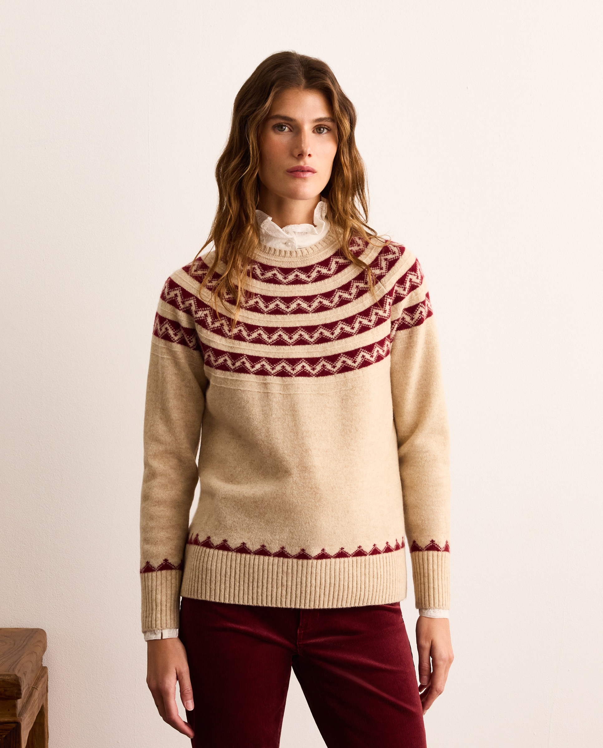Jersey de mujer manga larga y cuello de caja - Lloyd's - 120 Crudo 120 Crudo-1