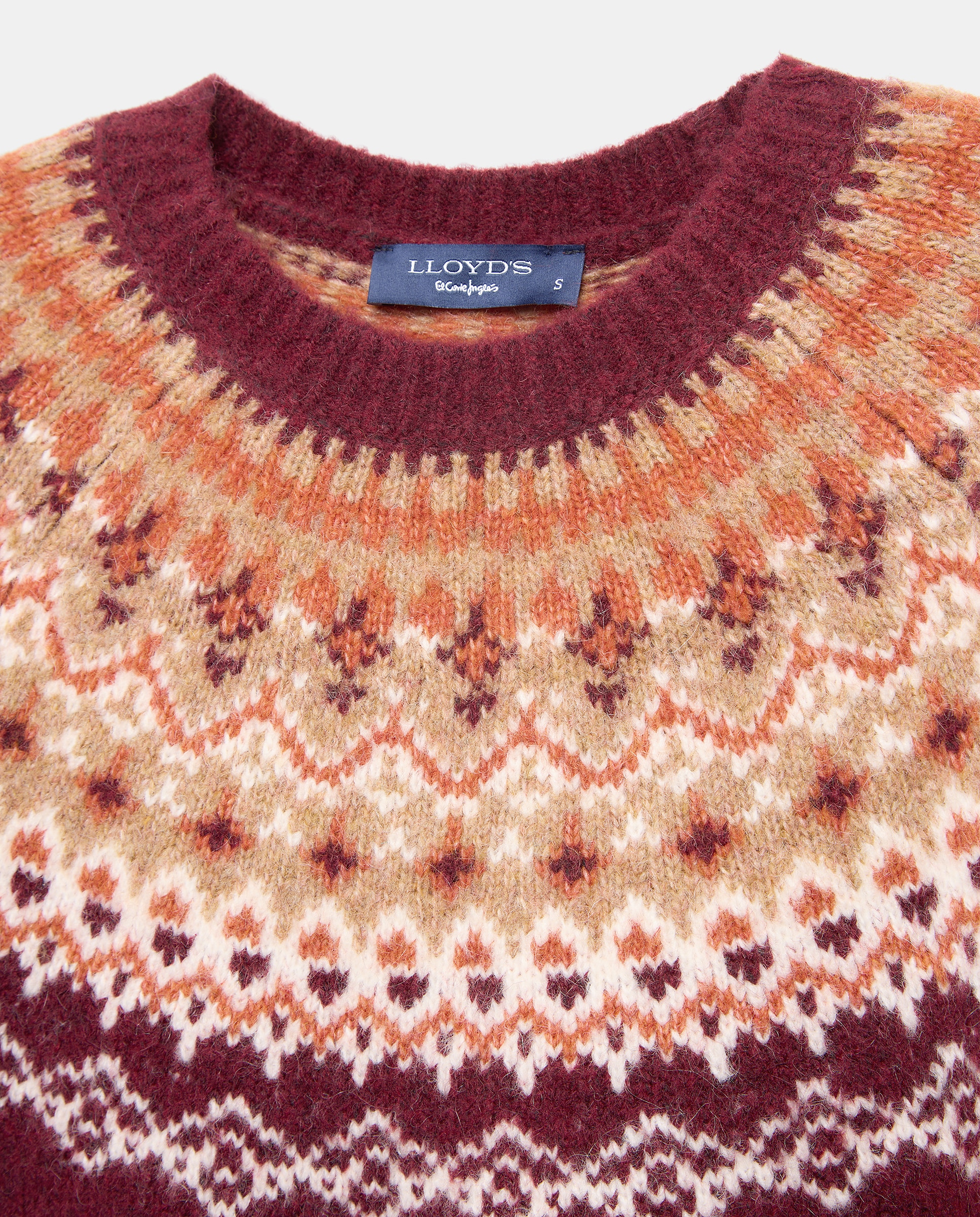 Camisola de Malha com Manga Comprida e Jacquard Bordeaux-2