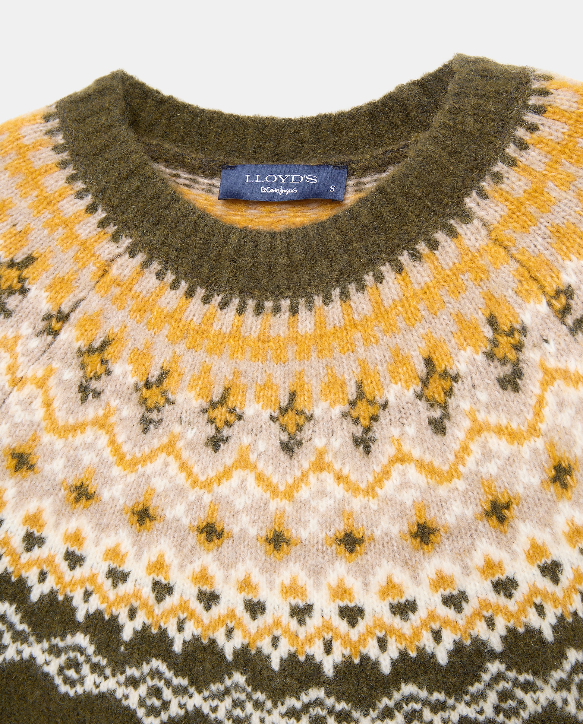 Camisola de Malha com Manga Comprida e Jacquard 520 Caqui-6