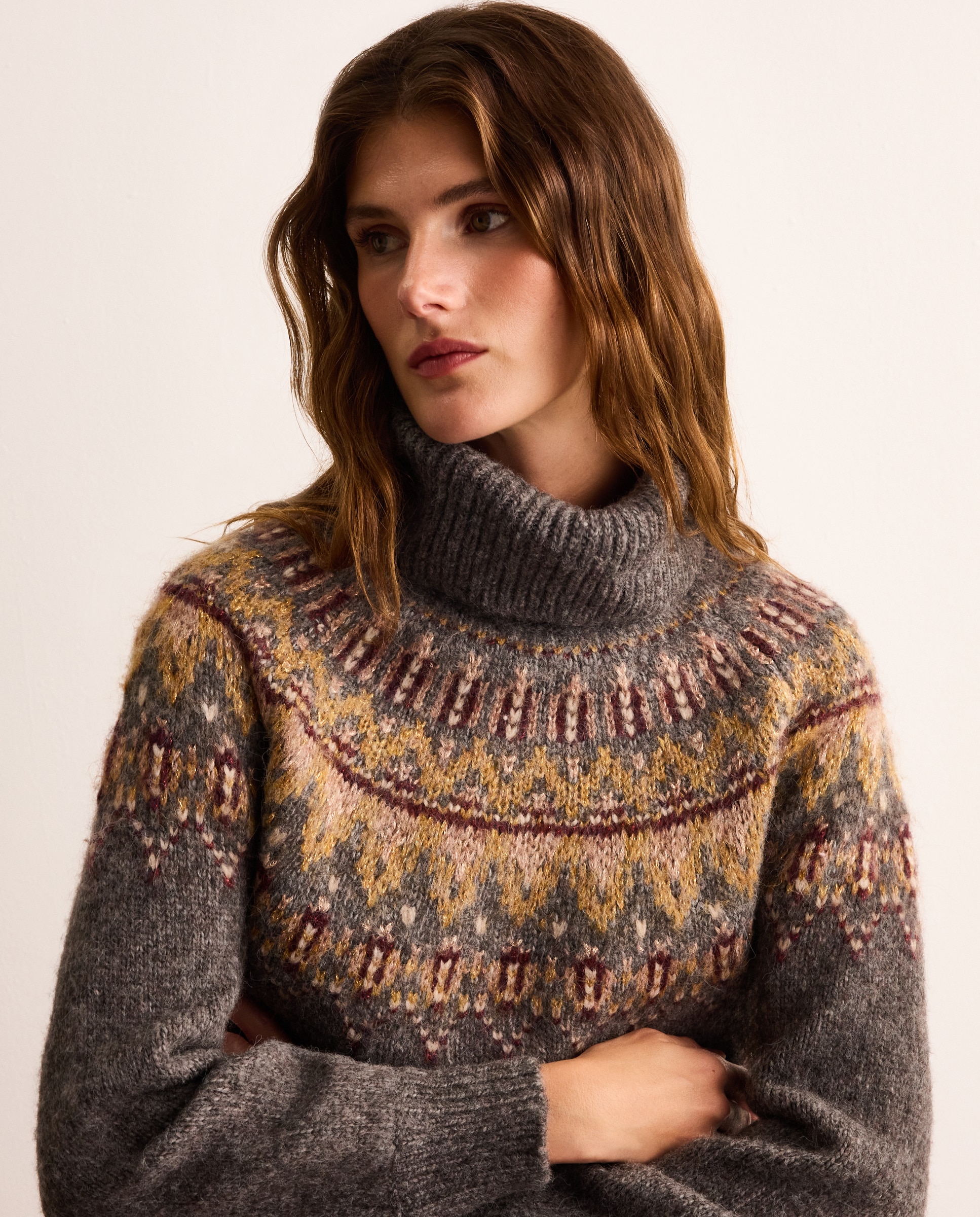Jersey de mujer manga larga cuello cisne - Lloyd's - 820 Gris medio 820 Gris medio-3