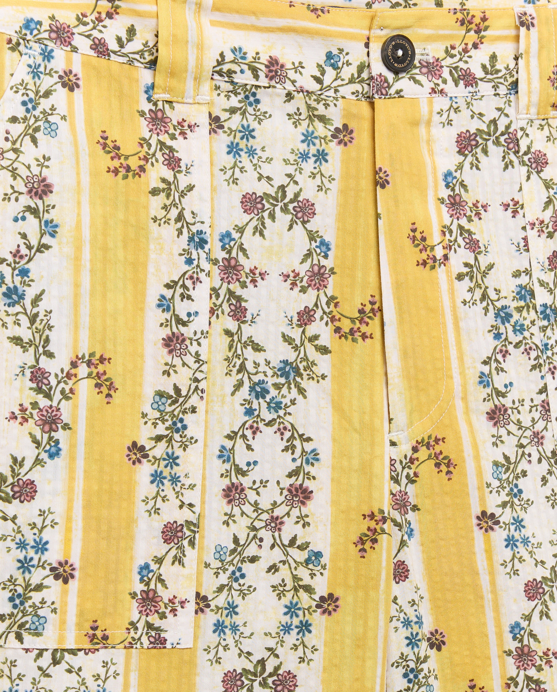 Calças Cropped com Estampado Amarelo-5