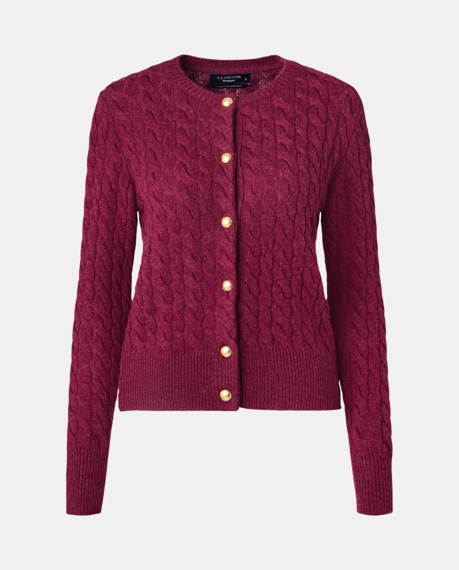 Cardigan Liso com Manga Comprida Bordeaux-4