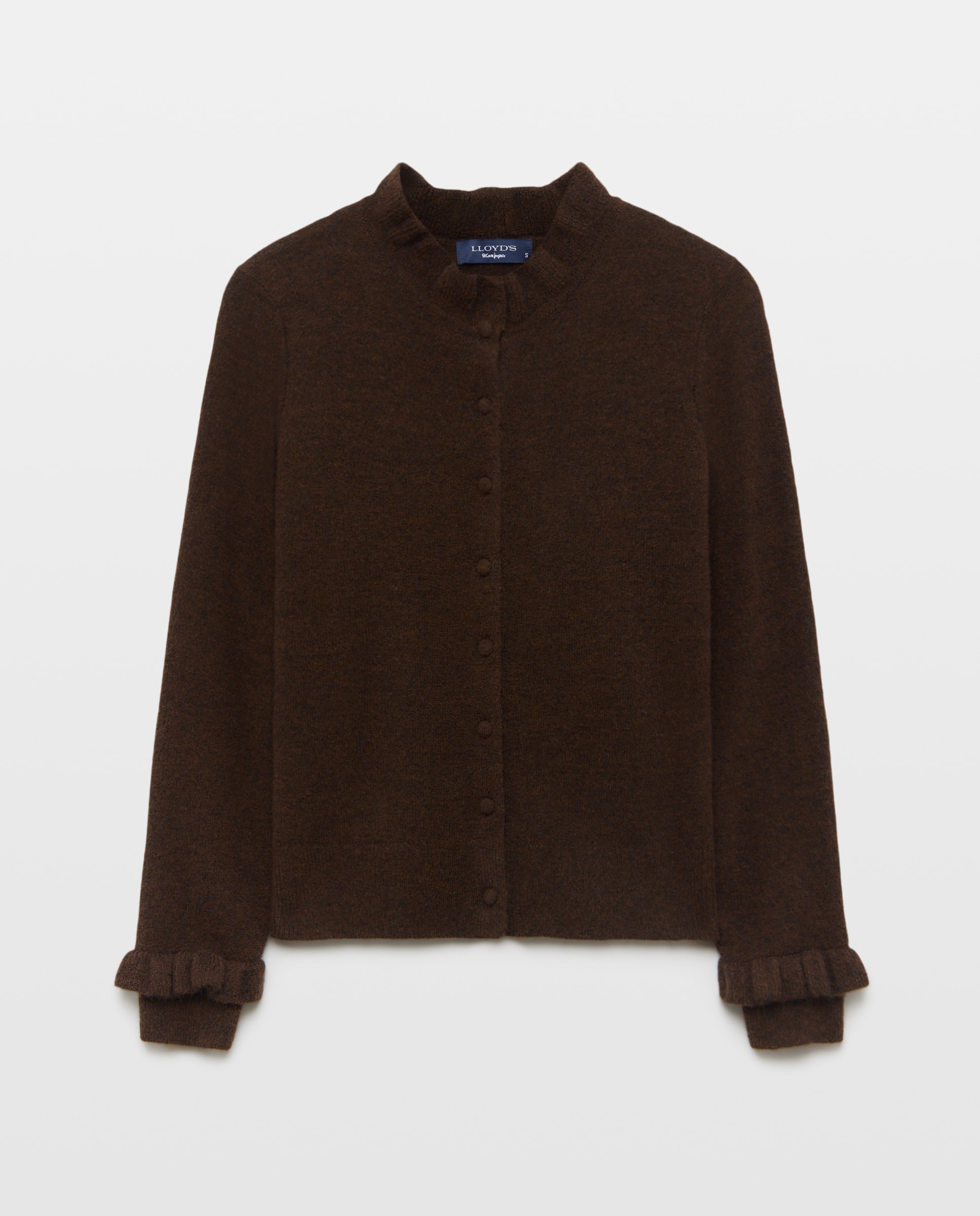 Imagen 4 de Cardigan de mujer con cuello caja y detalle de volantes - Lloyd's - Marrón Marrón