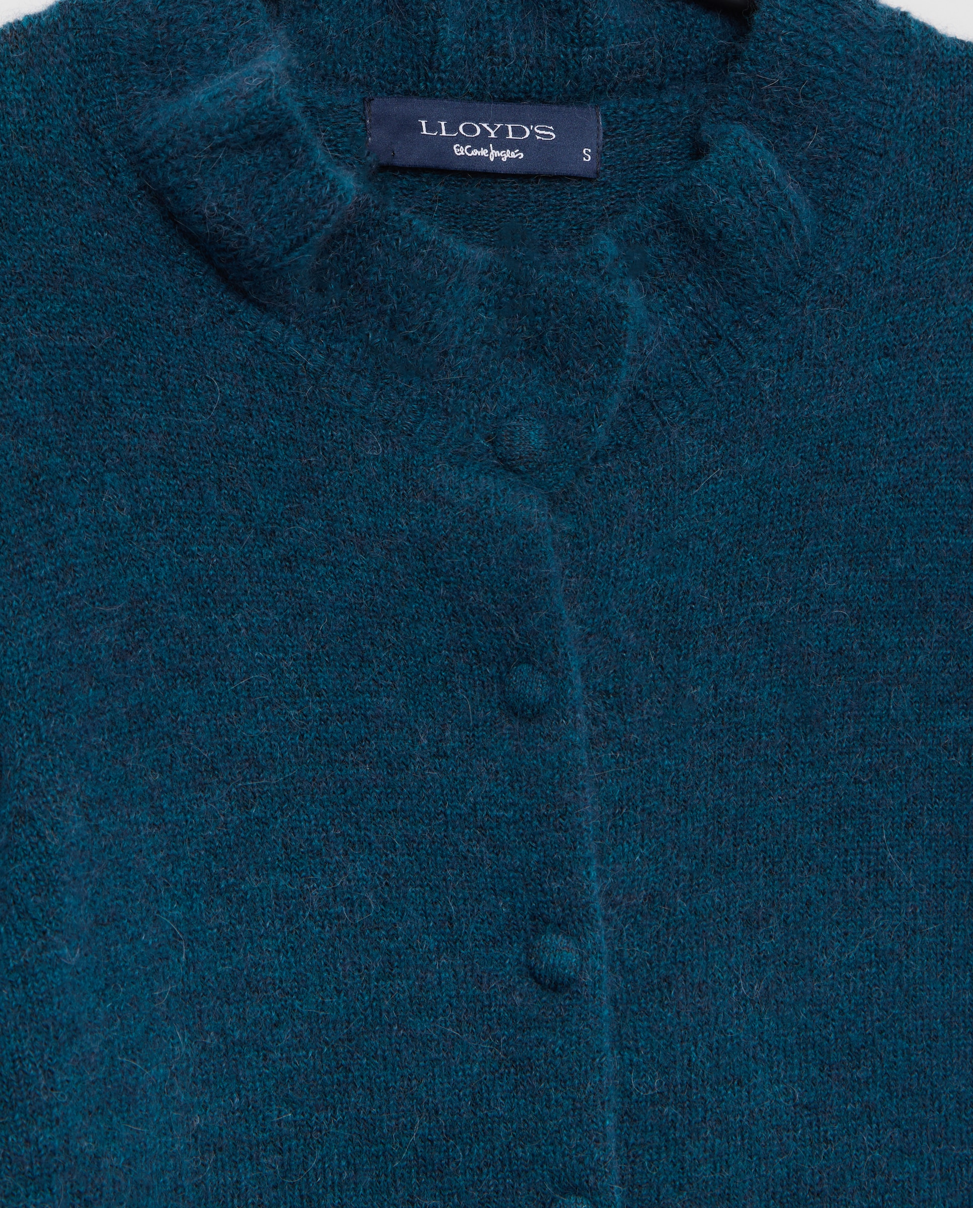 Cardigan de Decote Redondo e Detalhe de Folhos Azul-escuro-5