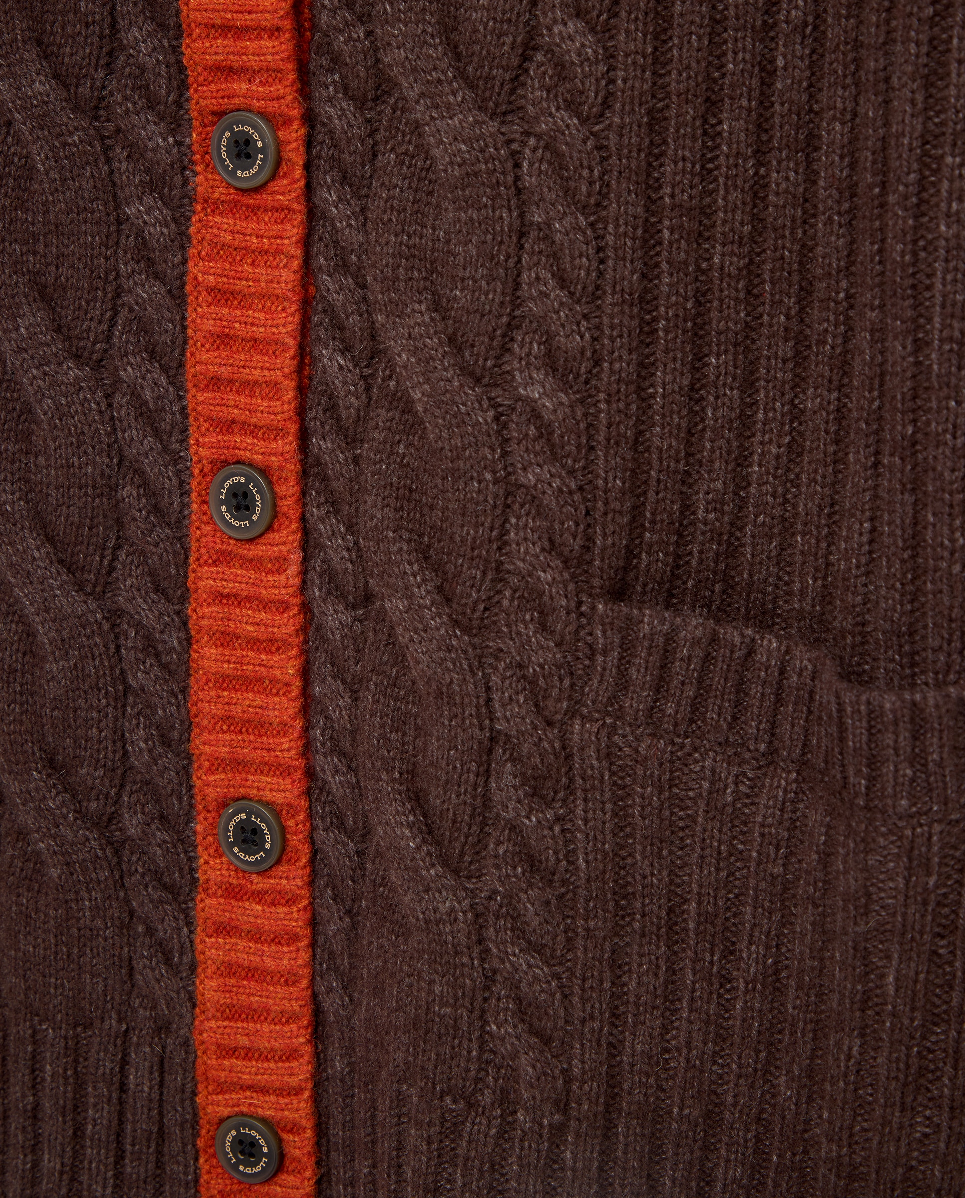 Cardigan com Decote Redondo Castanho-2